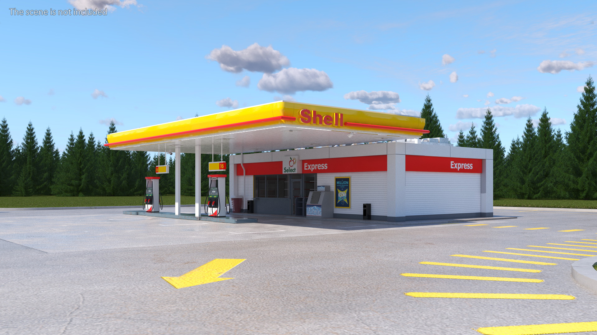 3D Shell Gas Station Small model
