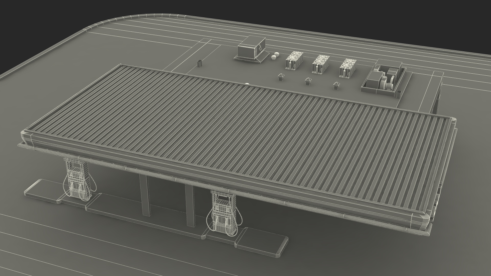3D Shell Gas Station Small model