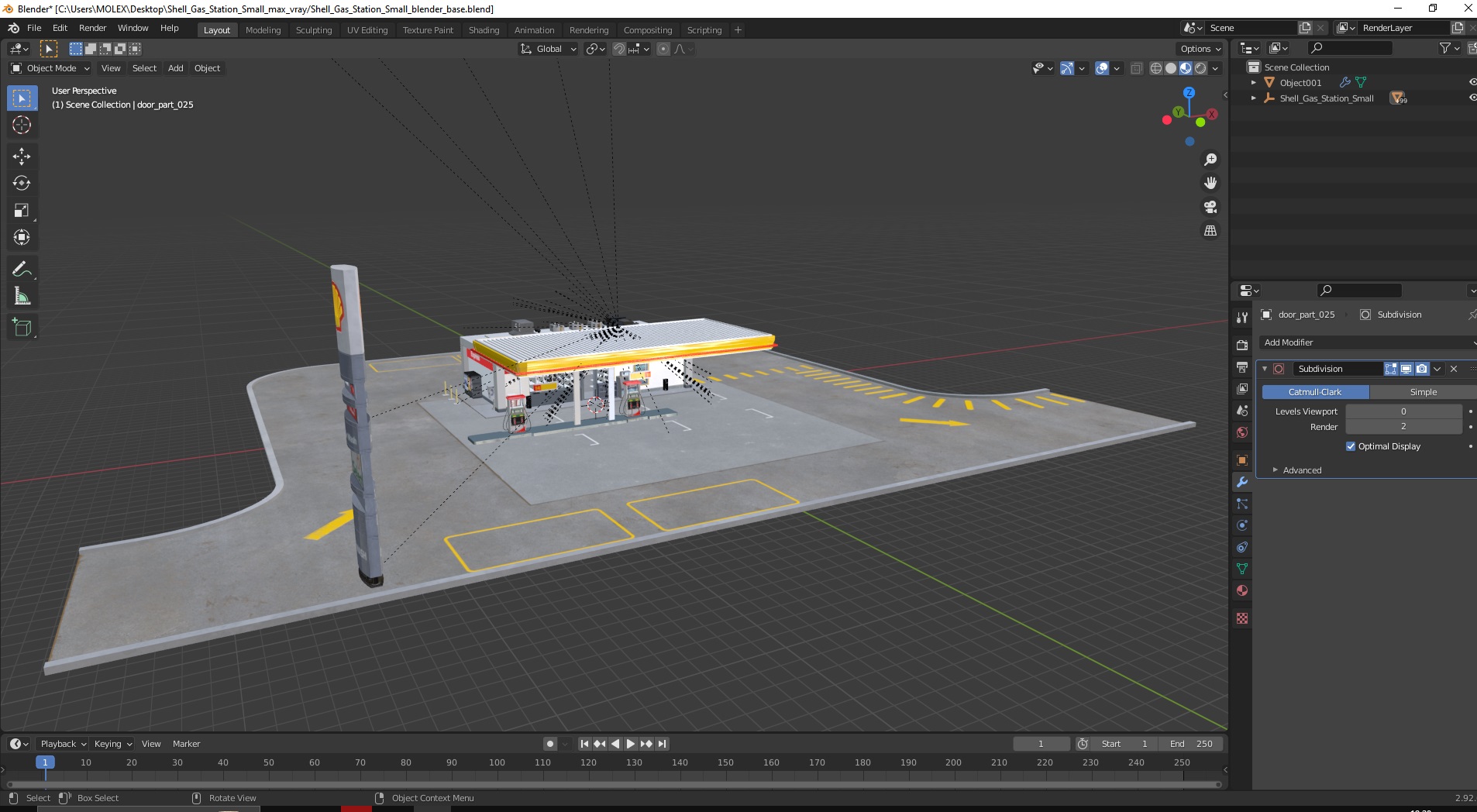 3D Shell Gas Station Small model