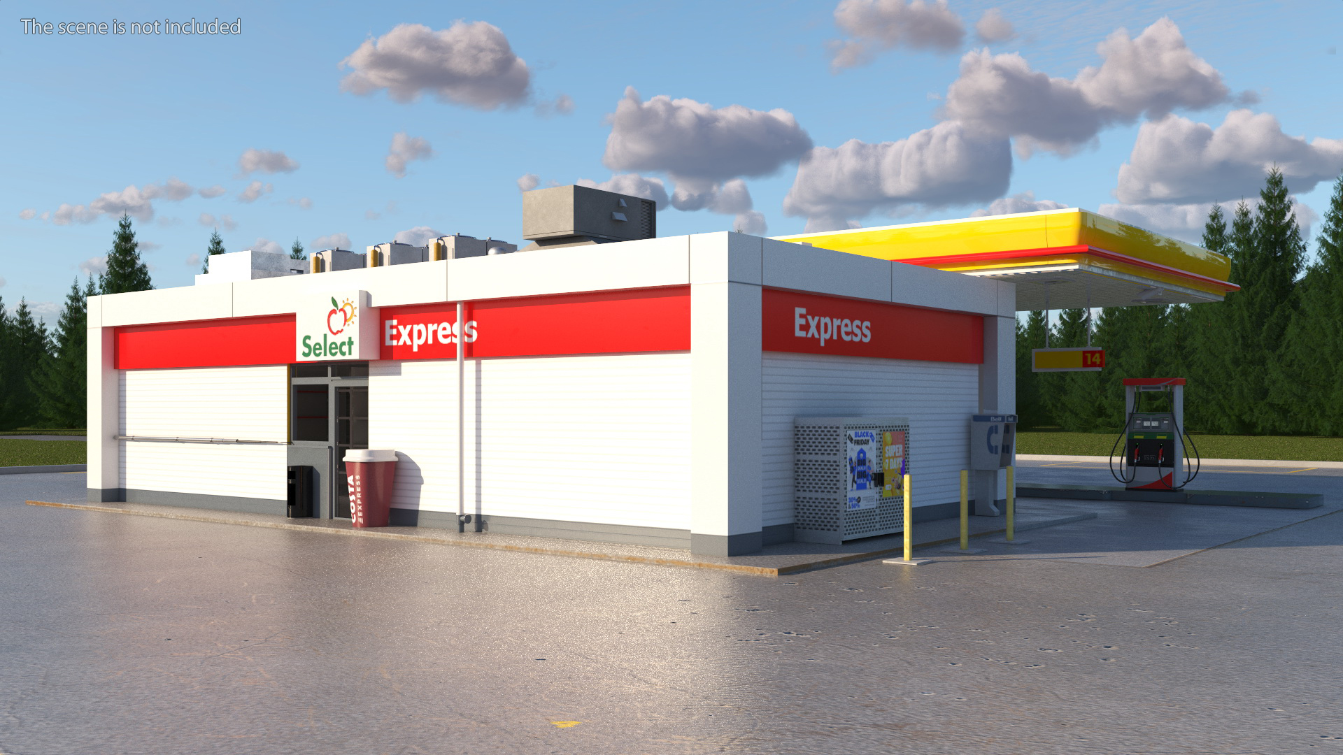 3D Shell Gas Station Small model