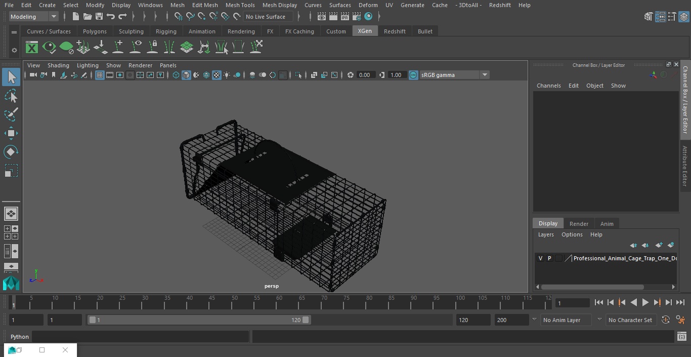 3D Professional Animal Cage Trap One Door model