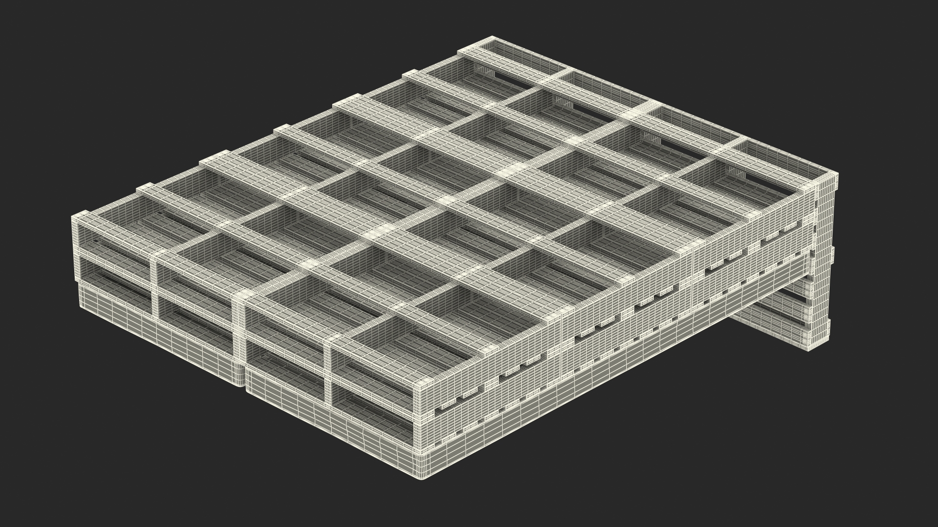 Pallet Outdoor Bed White 3D model