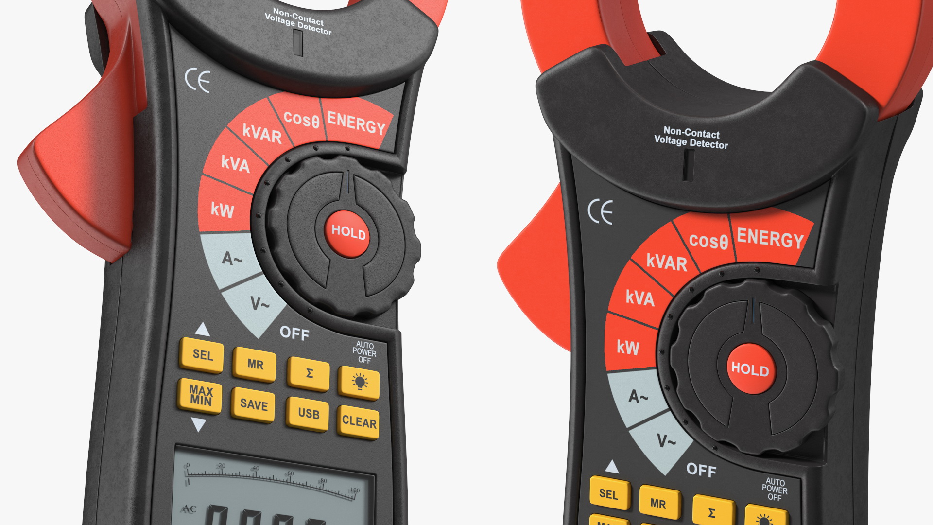 Clamp Digital Wattmeter Black 3D model