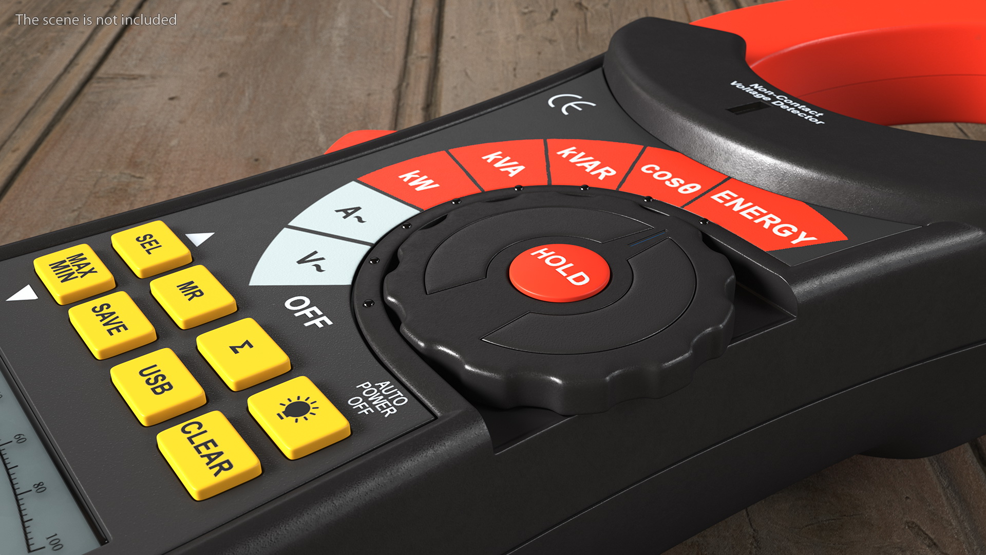 Clamp Digital Wattmeter Black 3D model