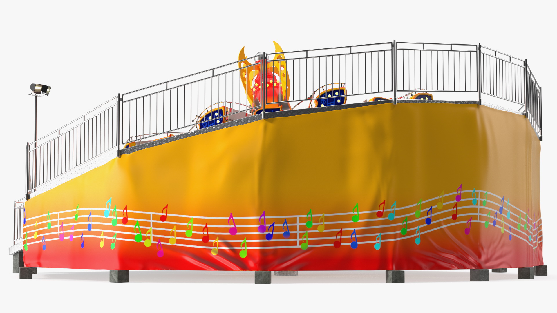 Flat Ride Attraction Rigged 3D