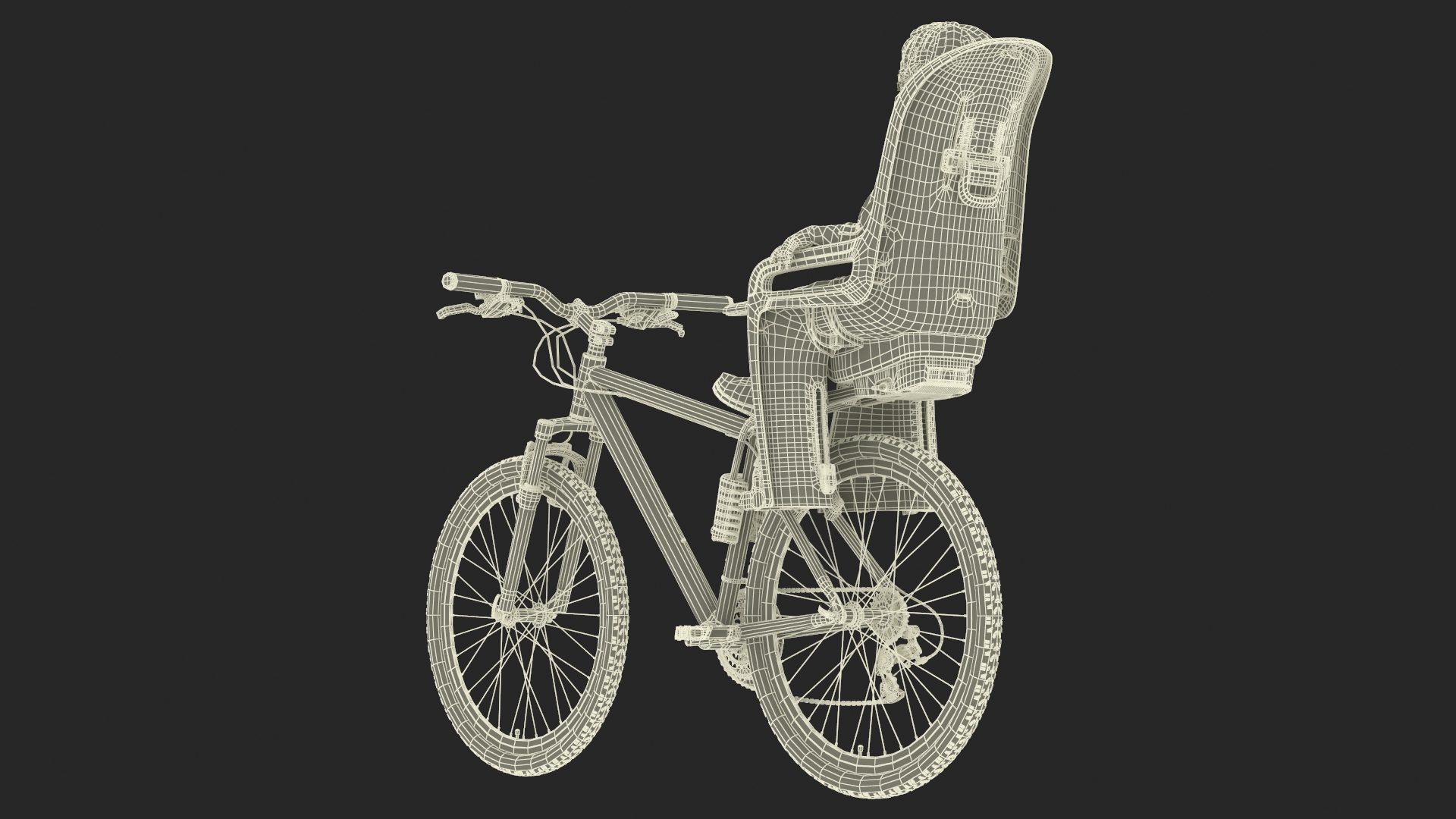 3D Toddler in Thule Safety Seat on Bike