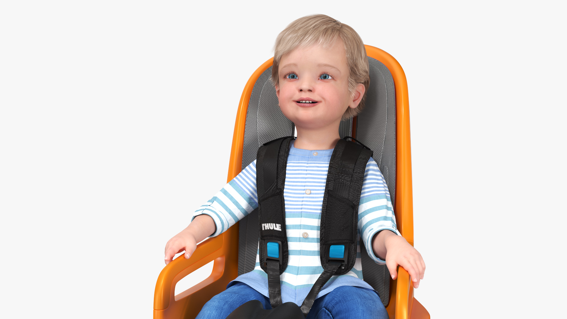 3D Toddler in Thule Safety Seat on Bike