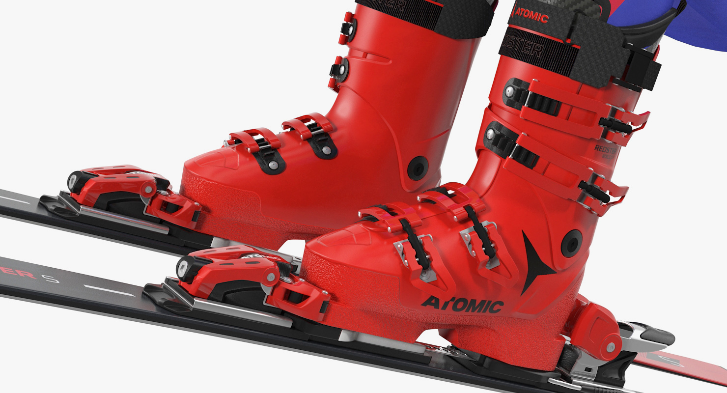 3D Downhill Male Skier Rigged