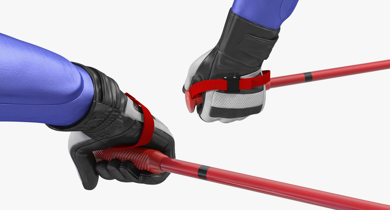 3D Downhill Male Skier Rigged