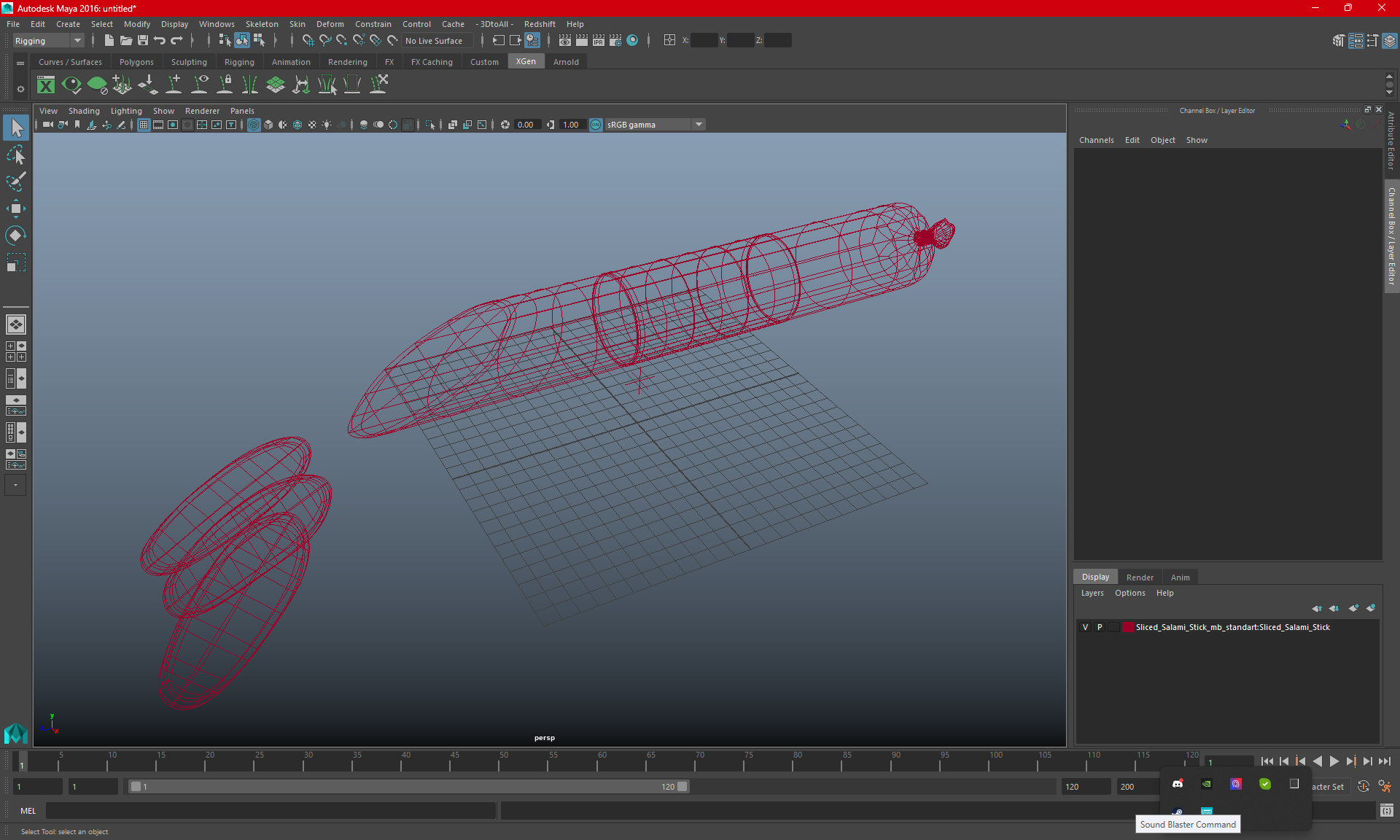 Sliced Salami Stick 3D model