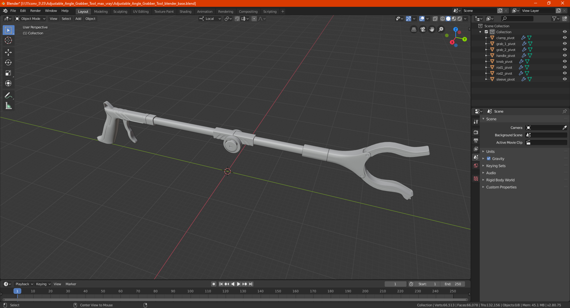 Adjustable Angle Grabber Tool 3D model