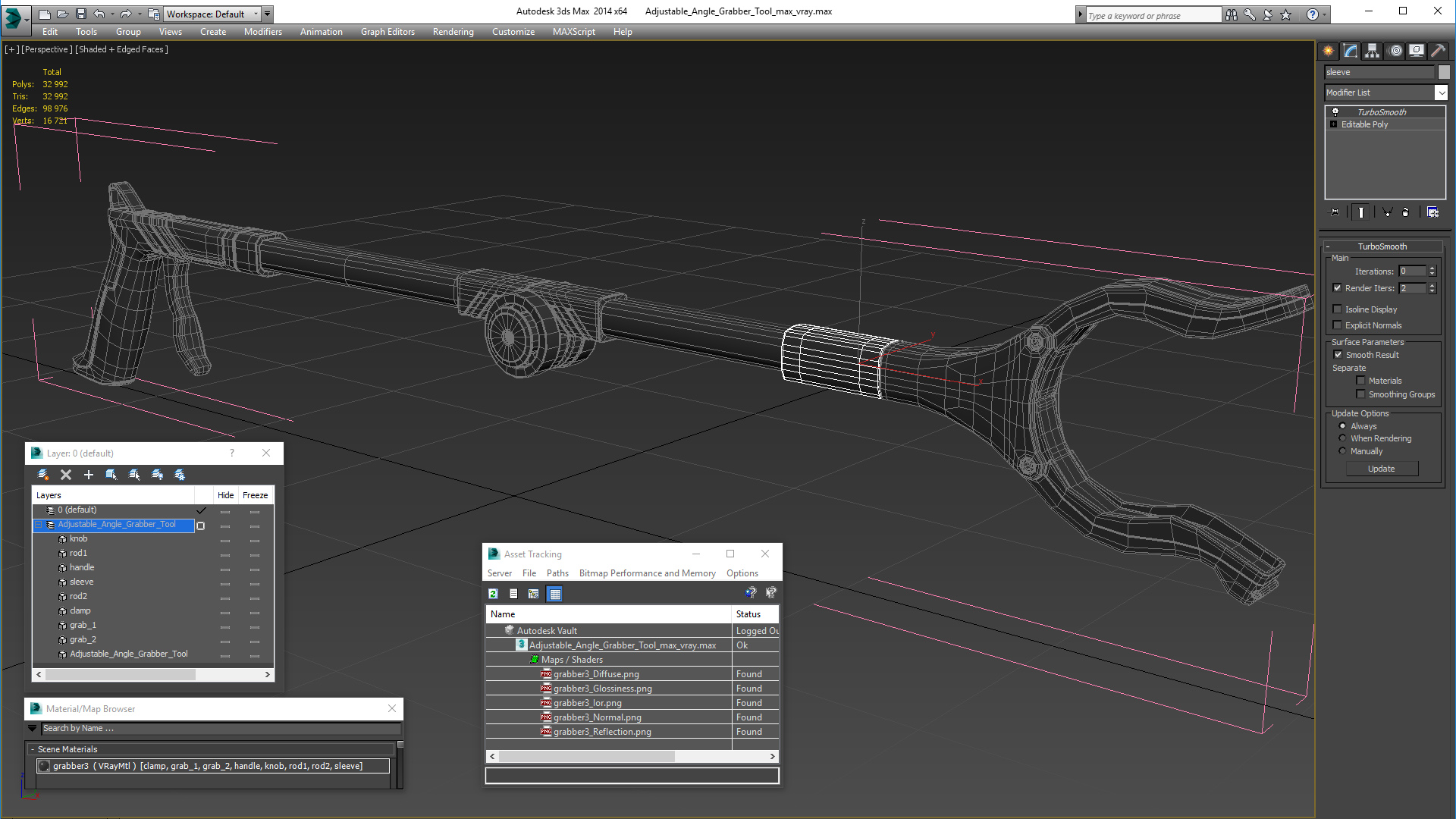 Adjustable Angle Grabber Tool 3D model