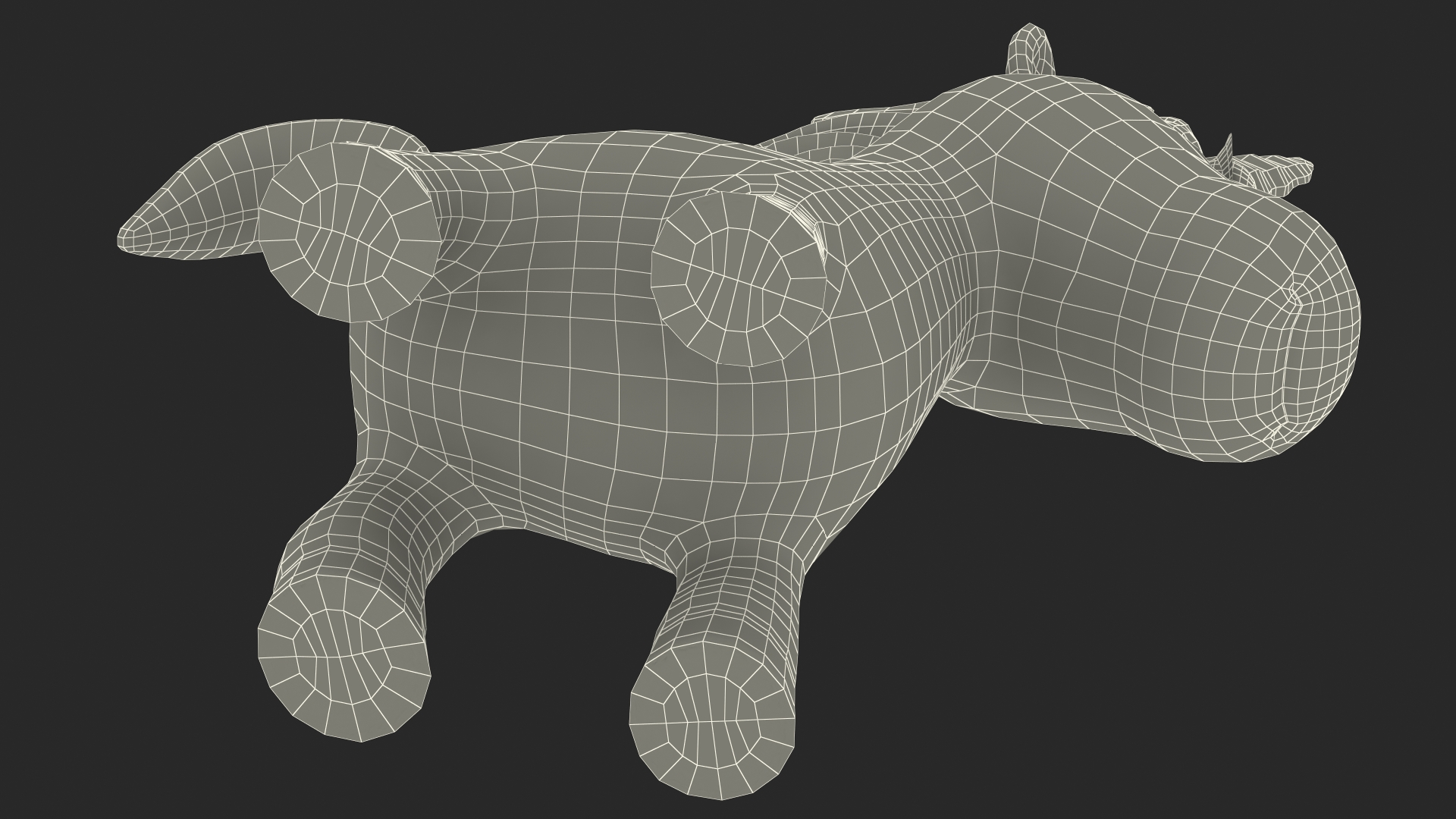 3D model Yellow Cartoon Unicorn Neutral Pose