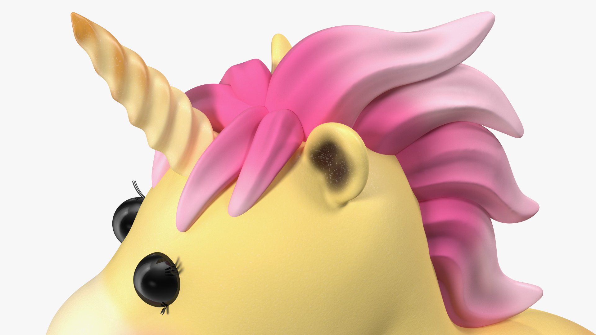 3D model Yellow Cartoon Unicorn Neutral Pose