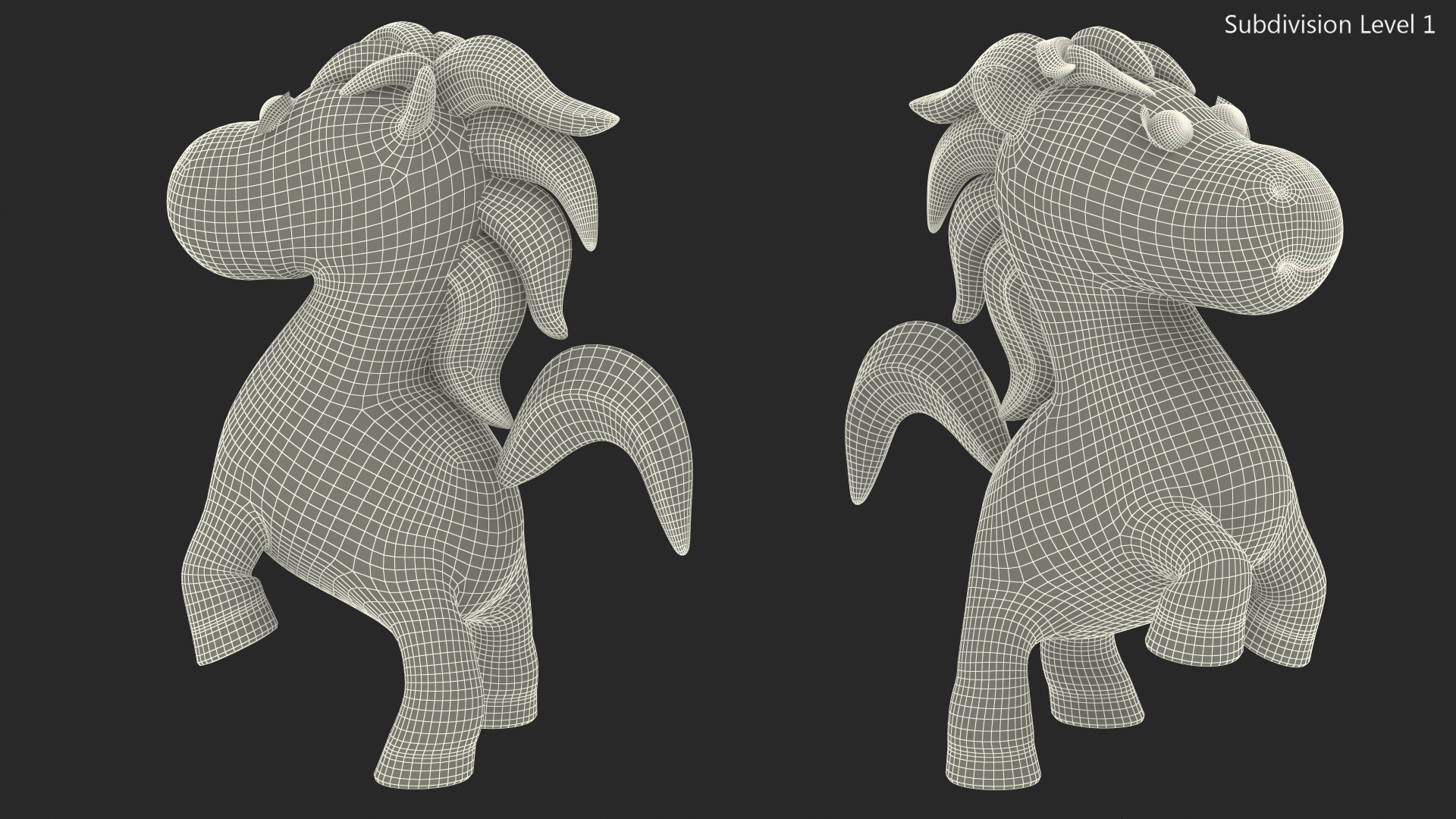 Brown Cartoon Horse Jumping Pose 3D