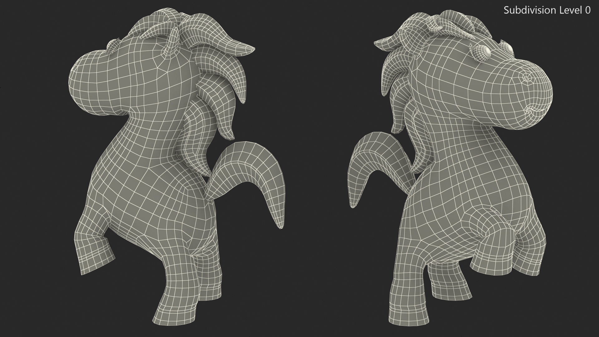 Brown Cartoon Horse Jumping Pose 3D