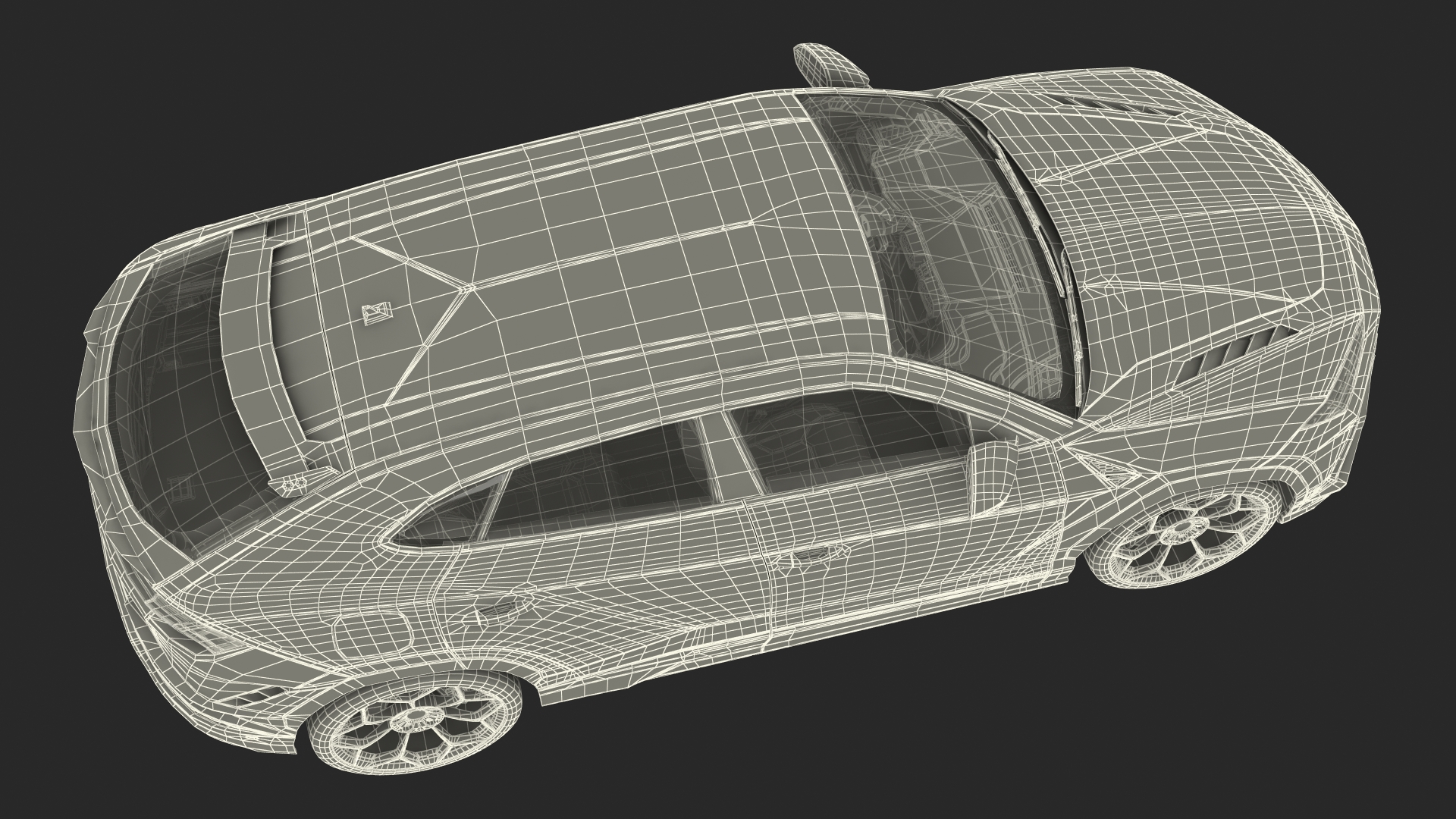 3D Super Luxury SUV Lights ON Rigged model