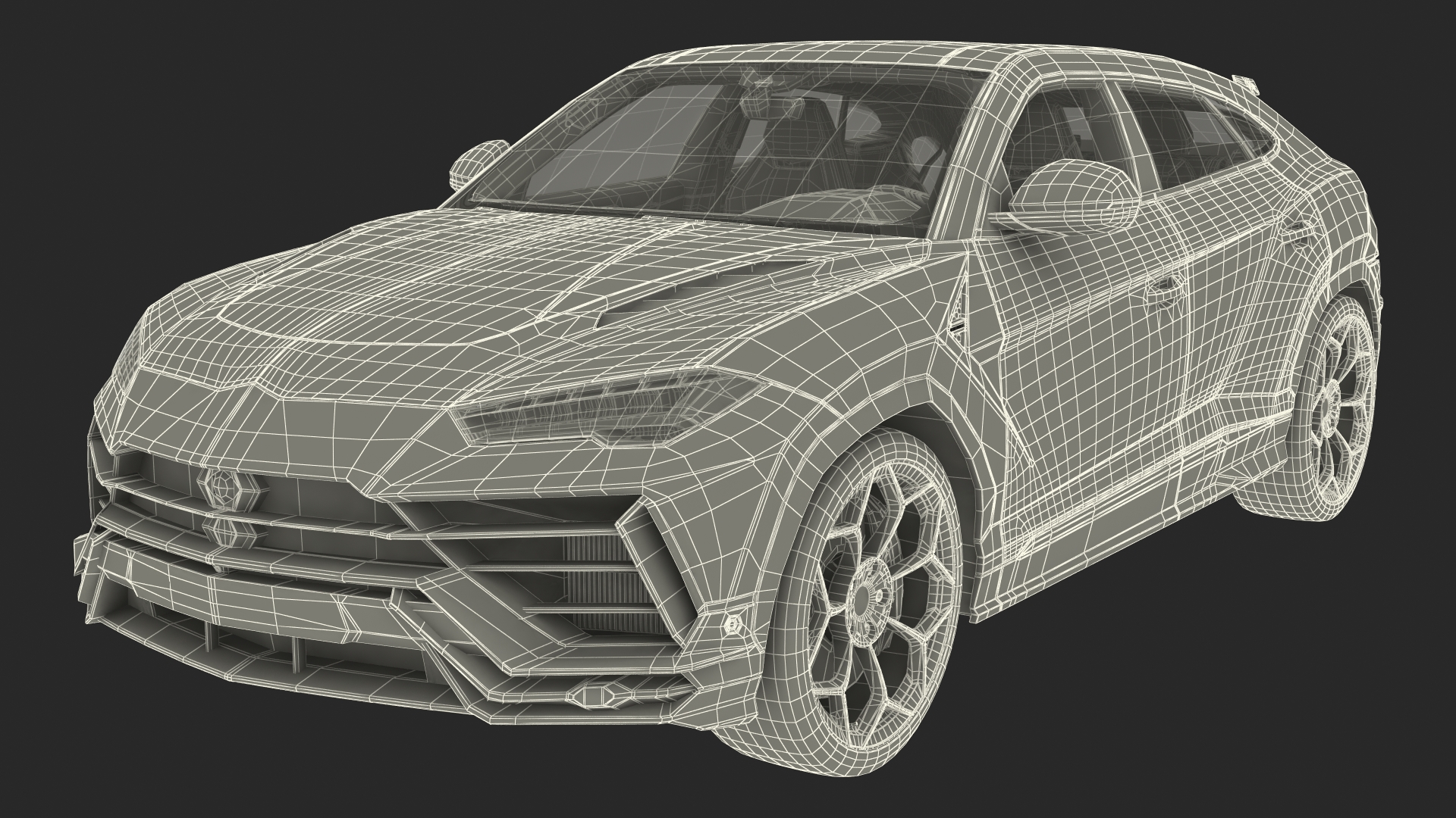 3D Super Luxury SUV Lights ON Rigged model