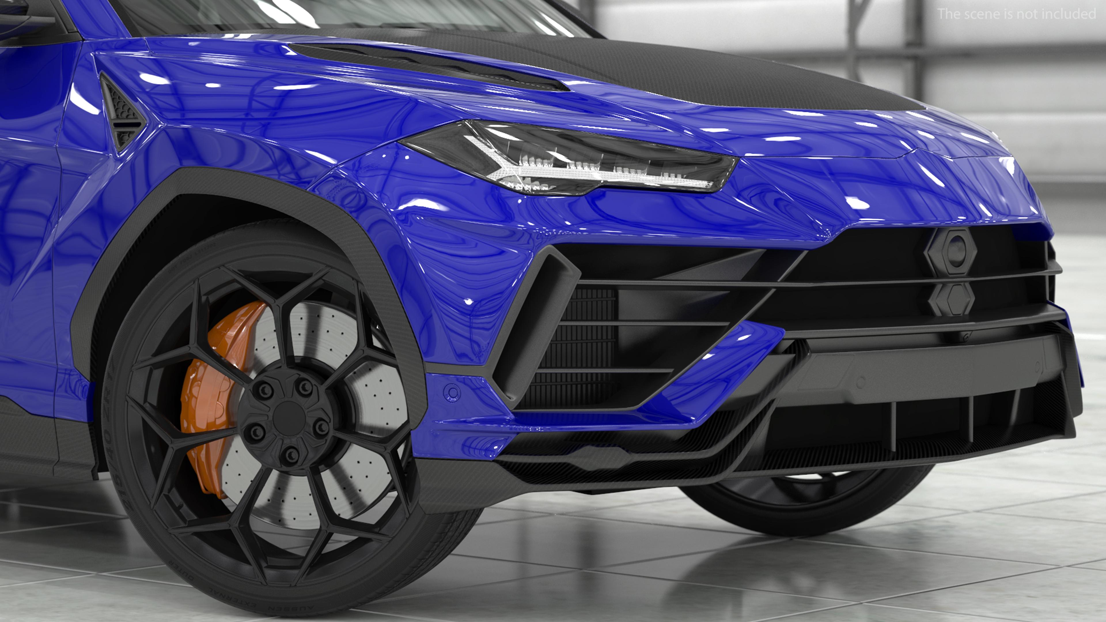 3D Super Luxury SUV Lights ON Rigged model
