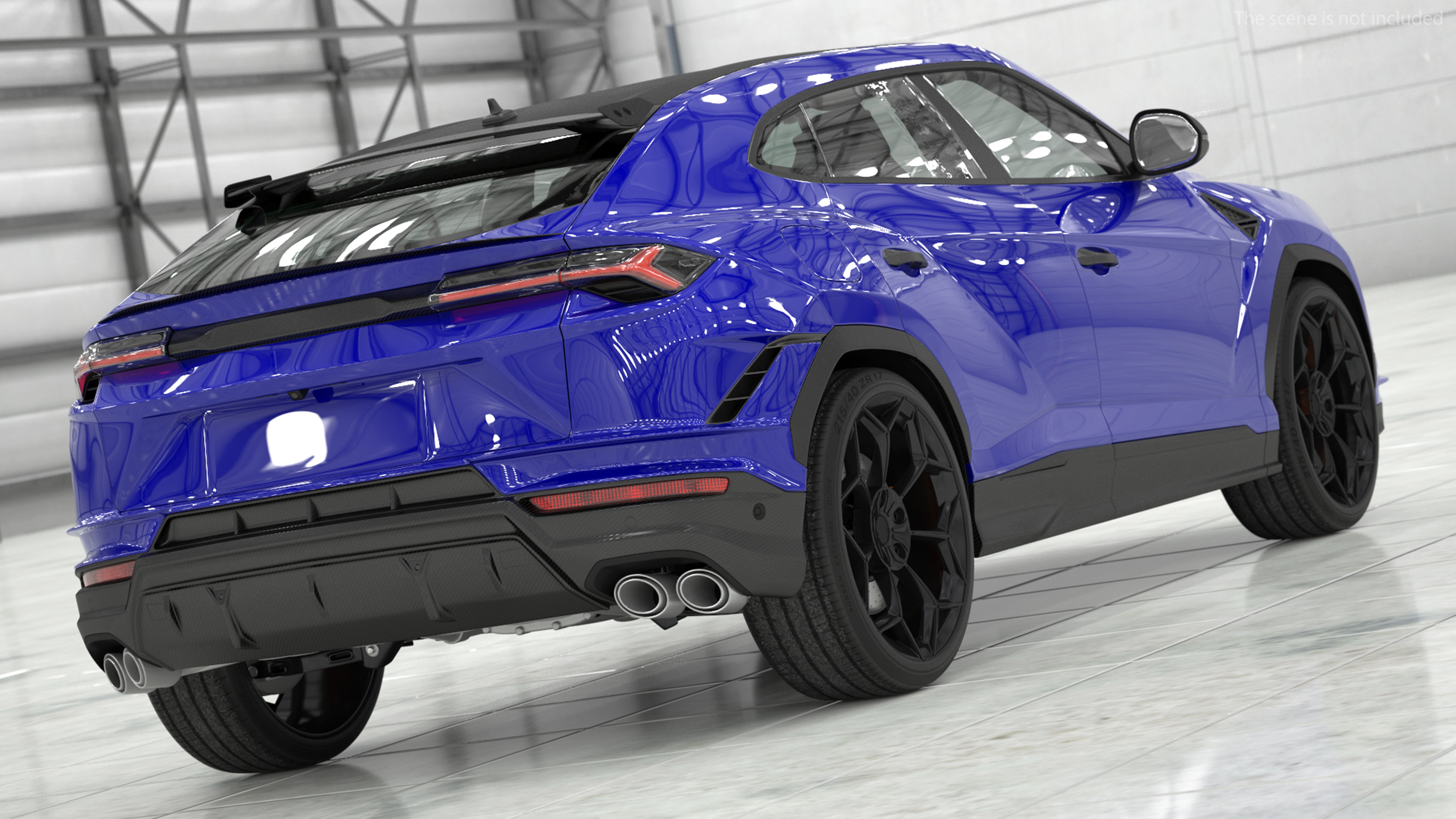 3D Super Luxury SUV Lights ON Rigged model