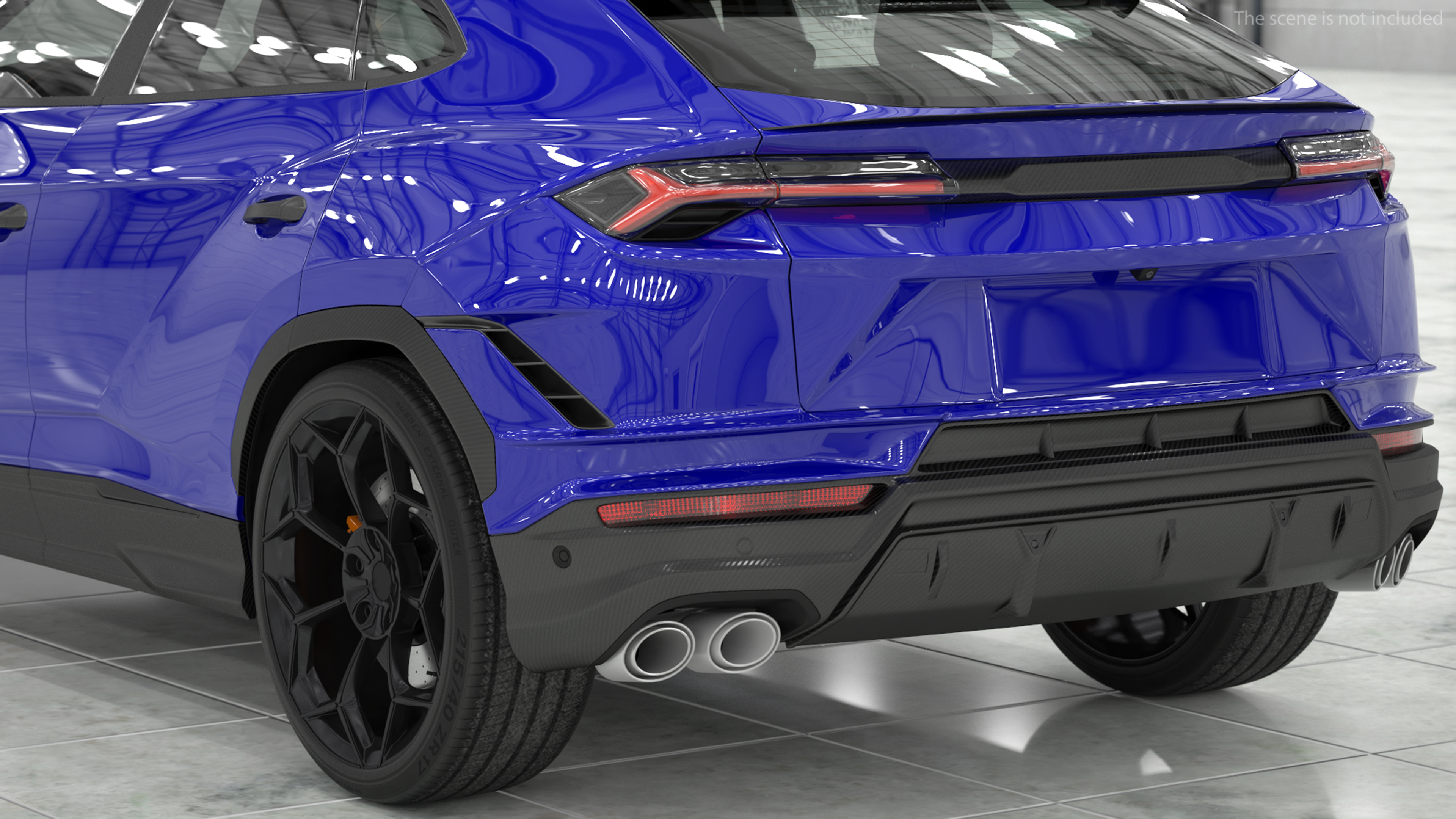 3D Super Luxury SUV Lights ON Rigged model