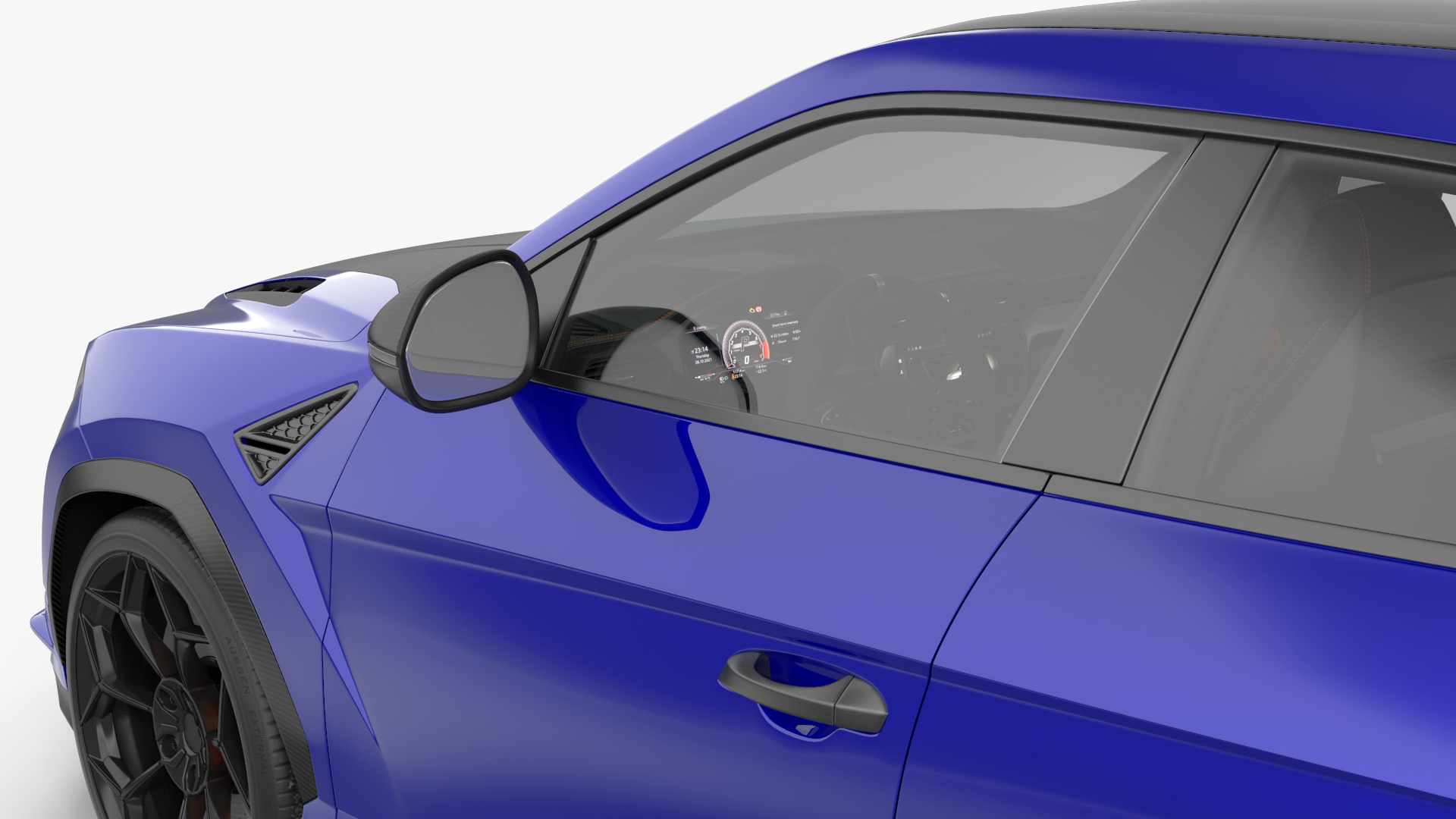 3D Super Luxury SUV Lights ON Rigged model