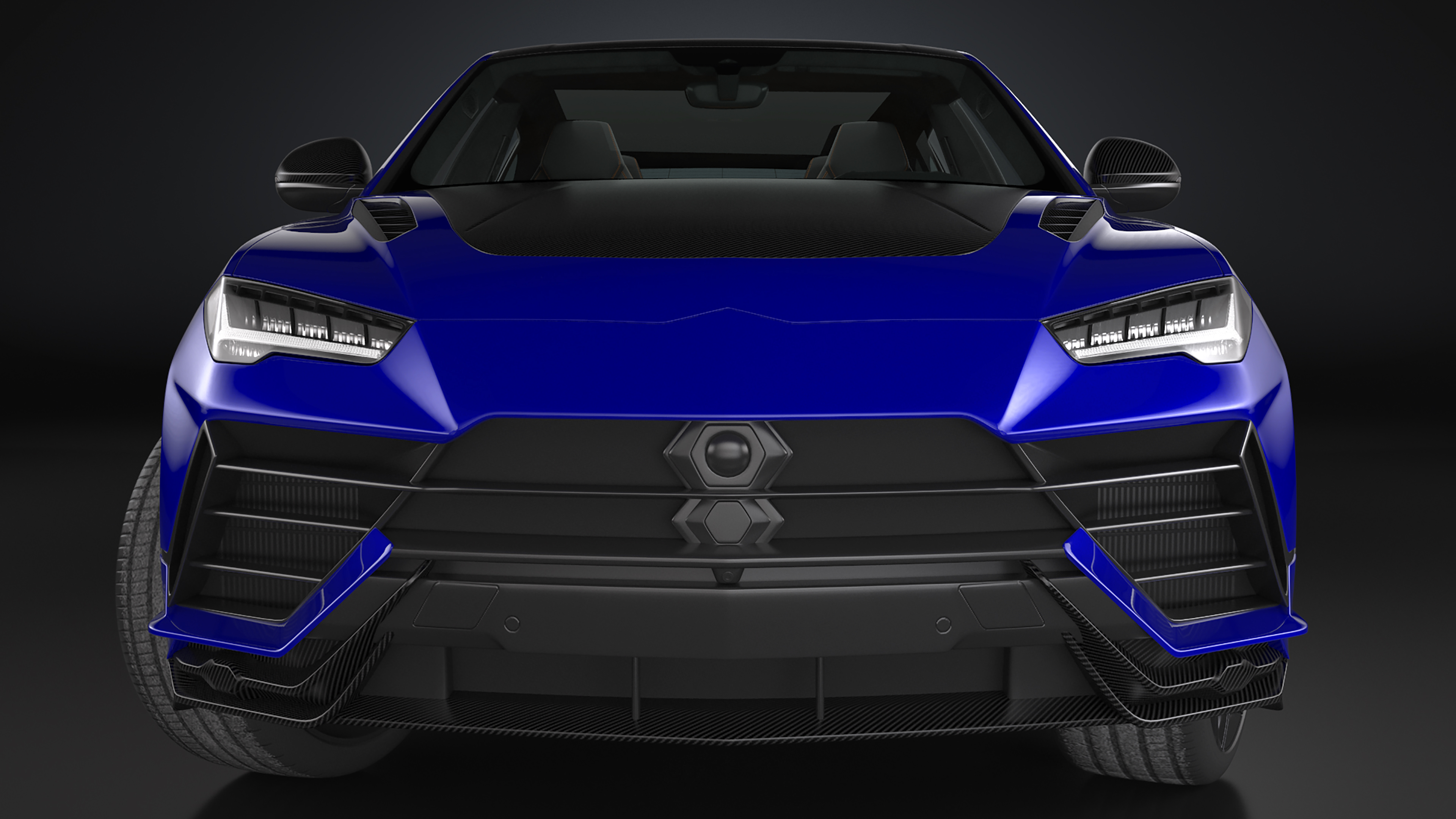 3D Super Luxury SUV Lights ON Rigged model