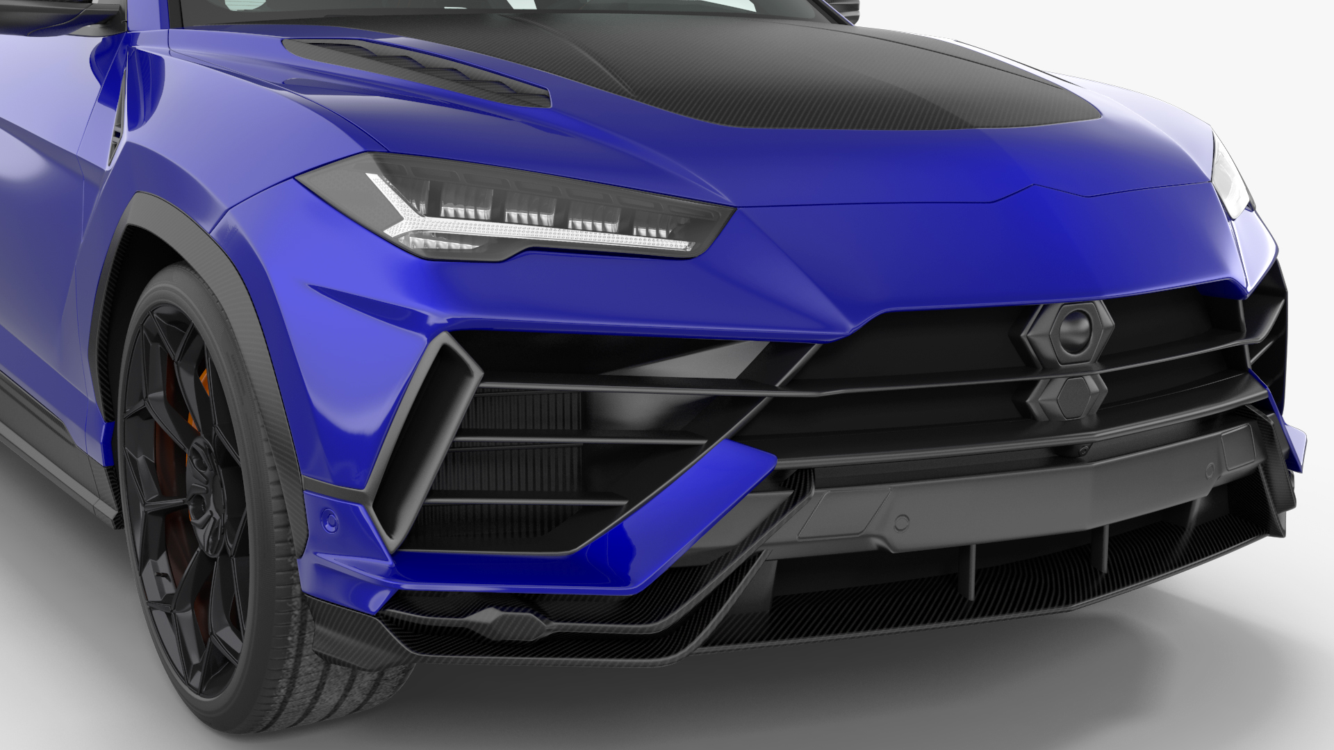 3D Super Luxury SUV Lights ON Rigged model