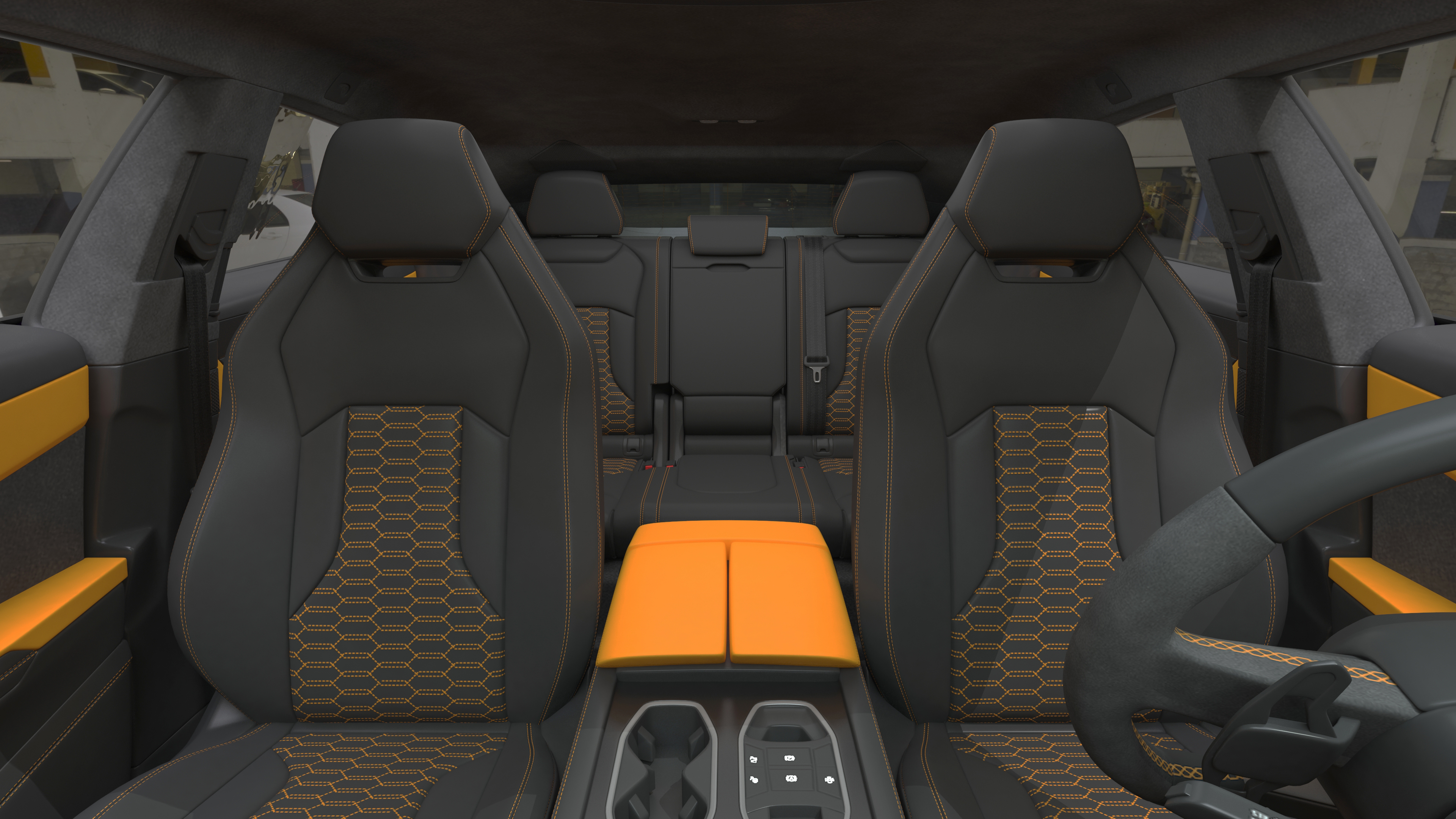 3D Super Luxury SUV Lights ON Rigged model