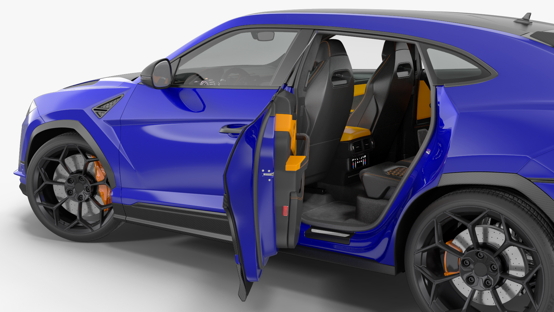 3D Super Luxury SUV Lights ON Rigged model