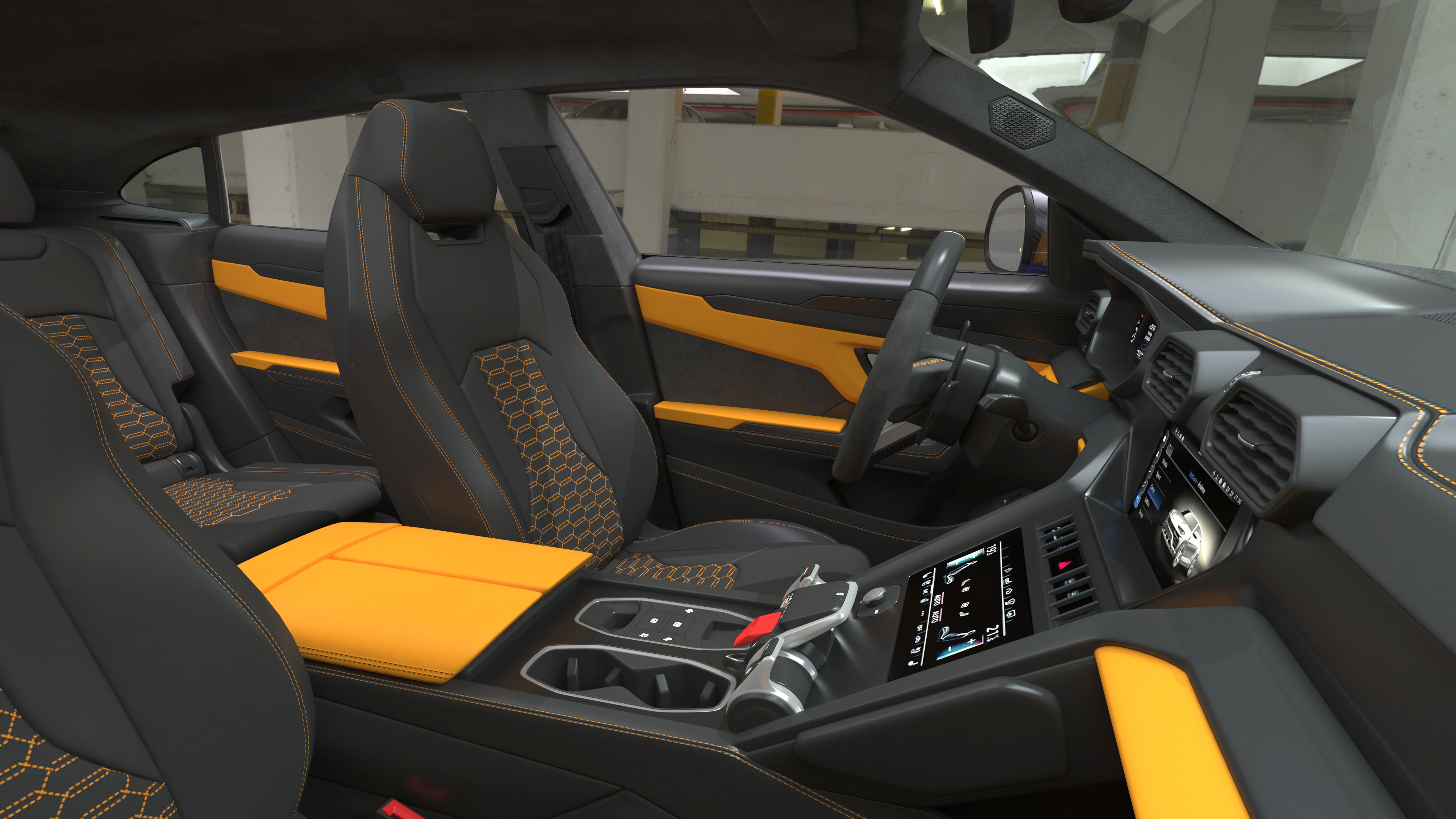 3D Super Luxury SUV Lights ON Rigged model