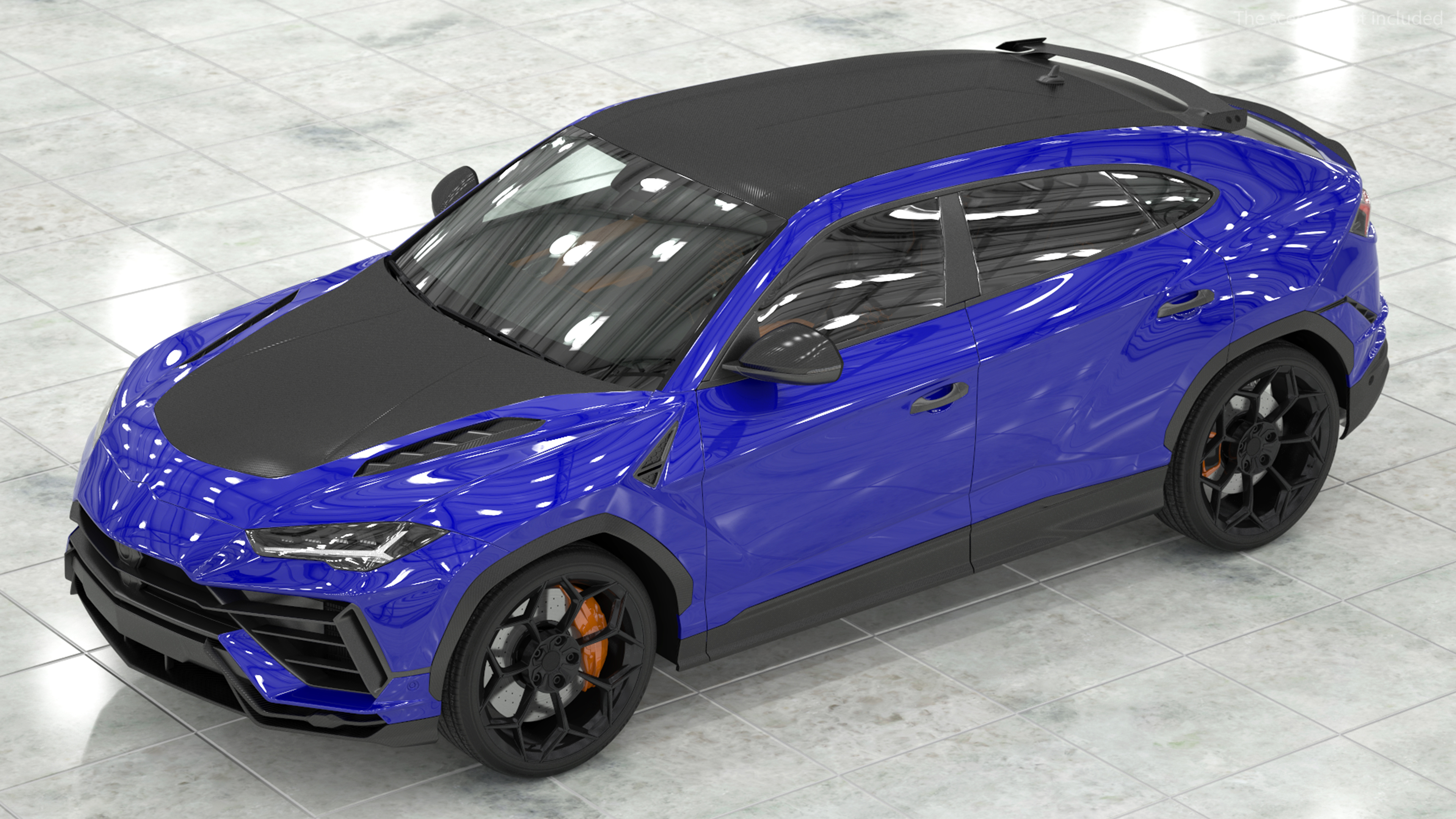 3D Super Luxury SUV Lights ON Rigged model