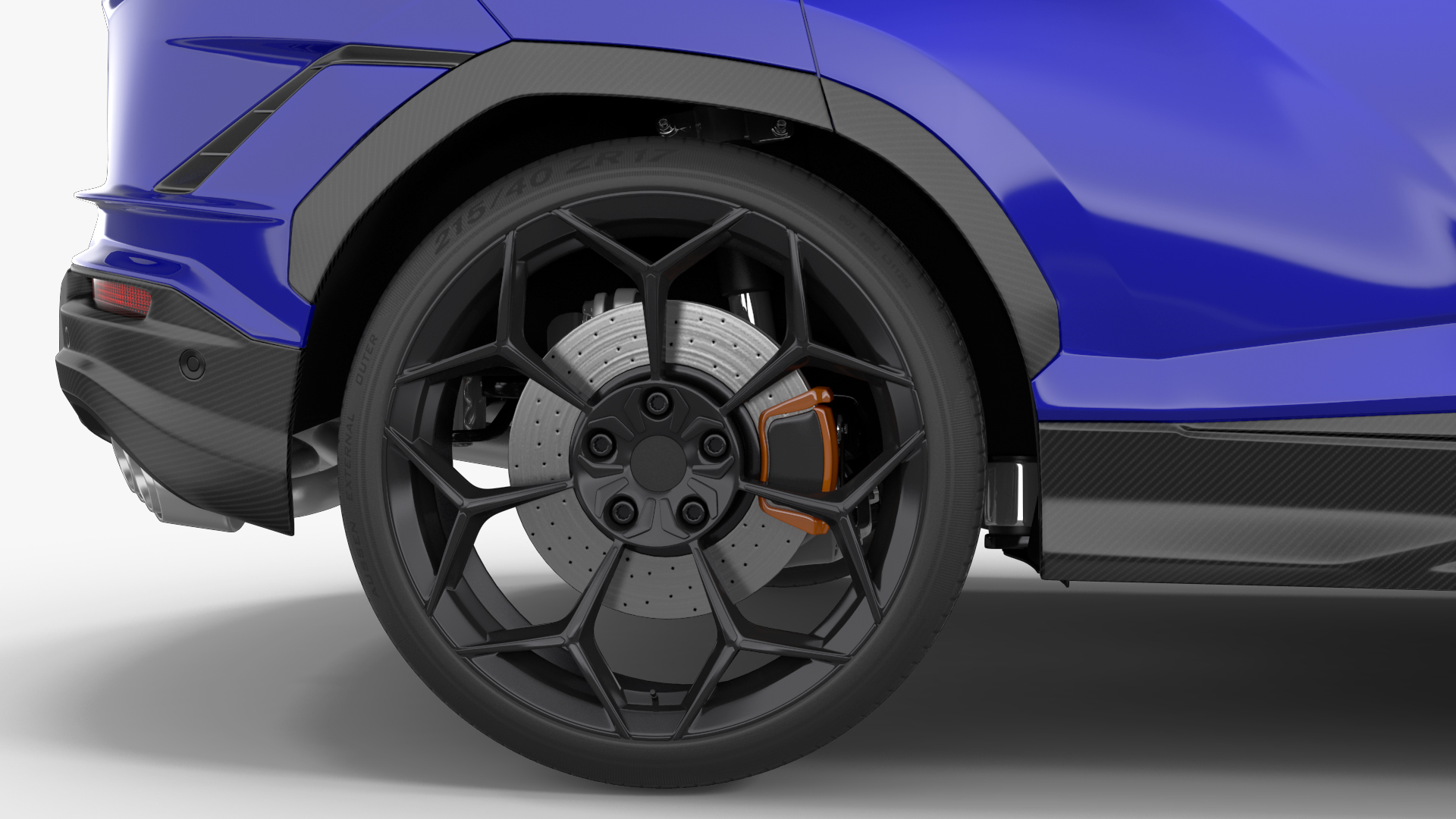 3D Super Luxury SUV Lights ON Rigged model