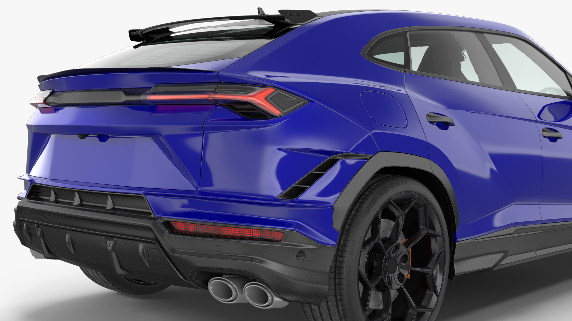 3D Super Luxury SUV Lights ON Rigged model