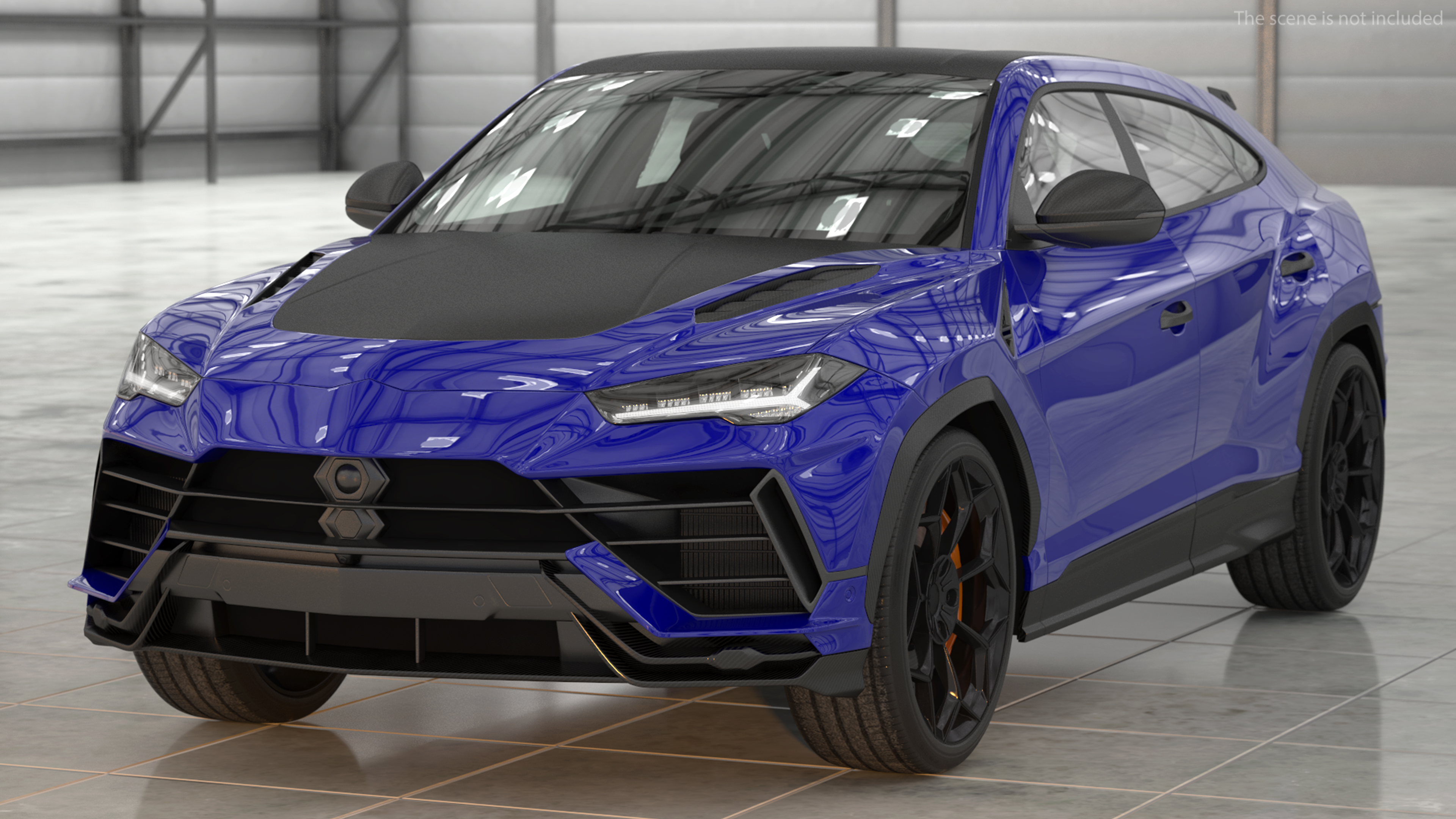 3D Super Luxury SUV Lights ON Rigged model