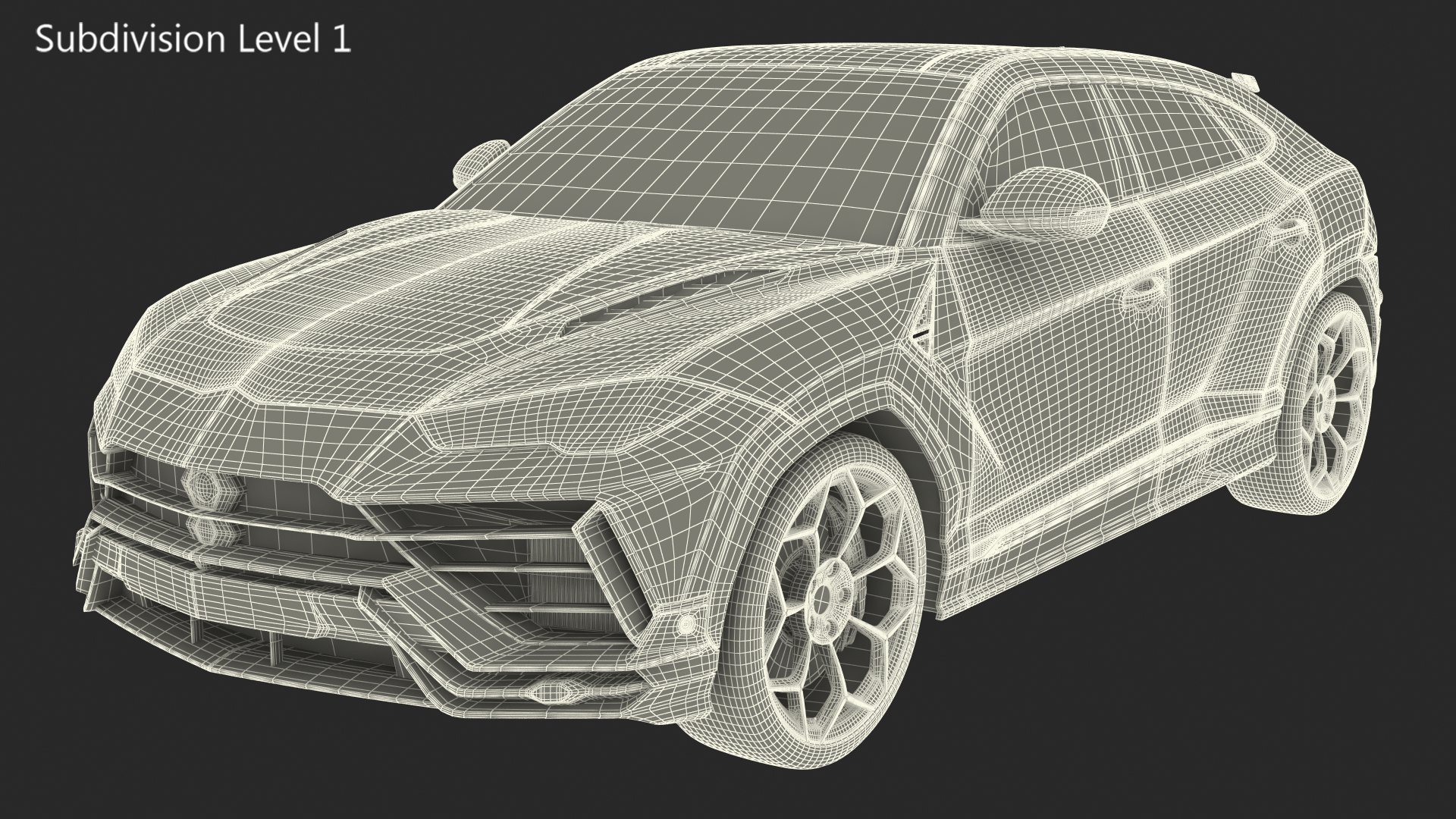 3D Super Luxury SUV Lights ON Rigged model