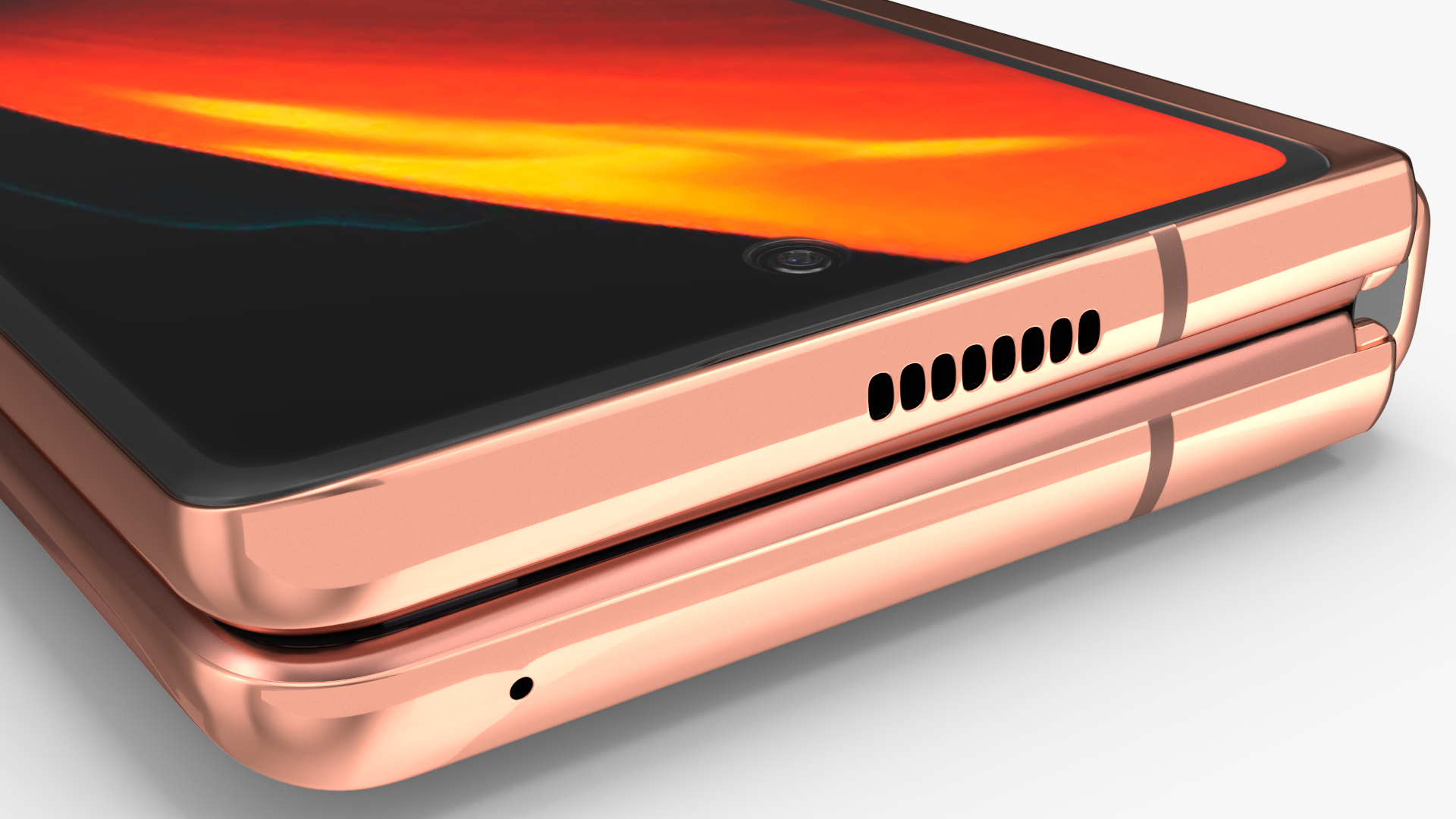 3D model Samsung Z Fold 2 Bronze Closed