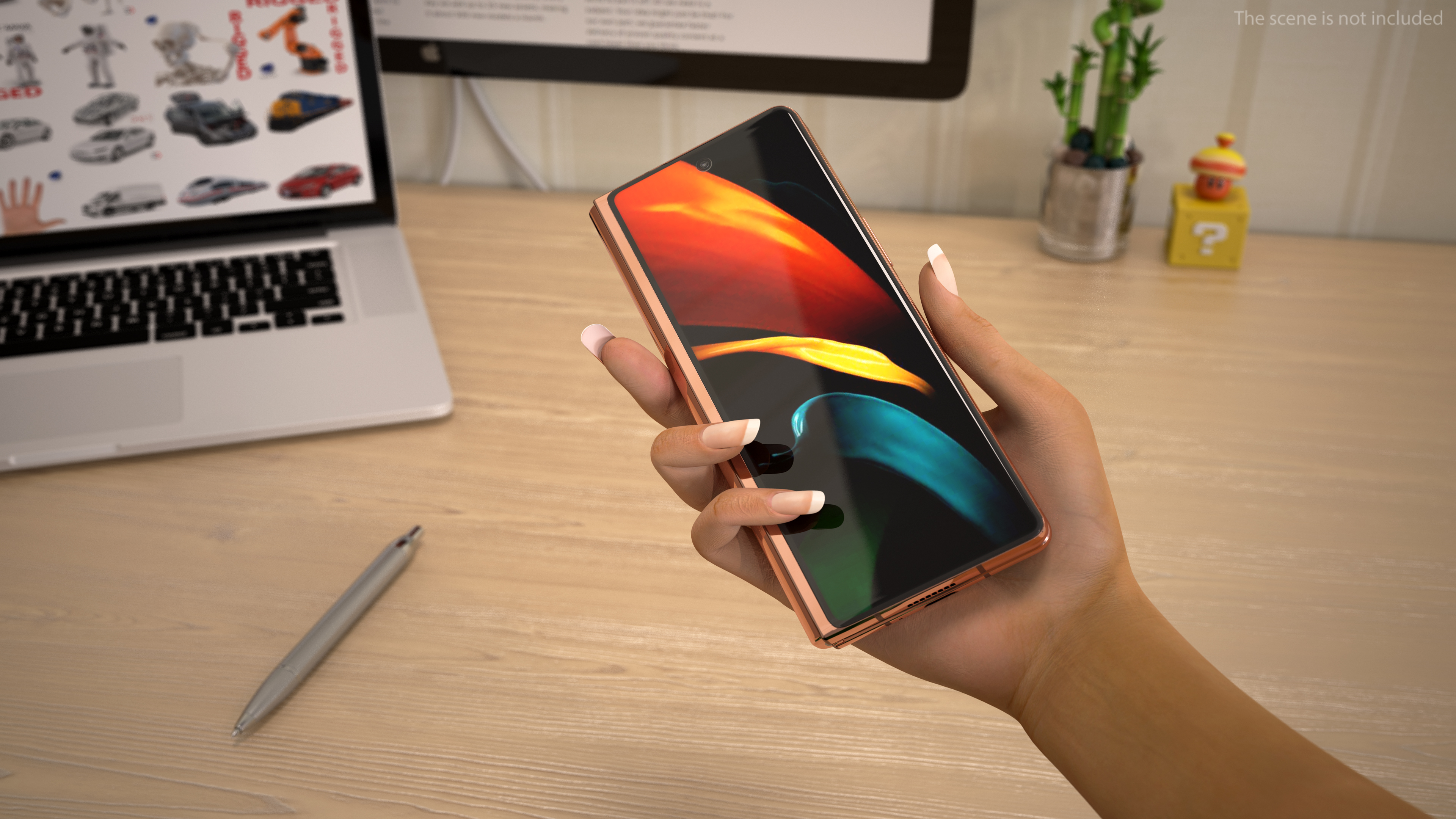 3D model Samsung Z Fold 2 Bronze Closed