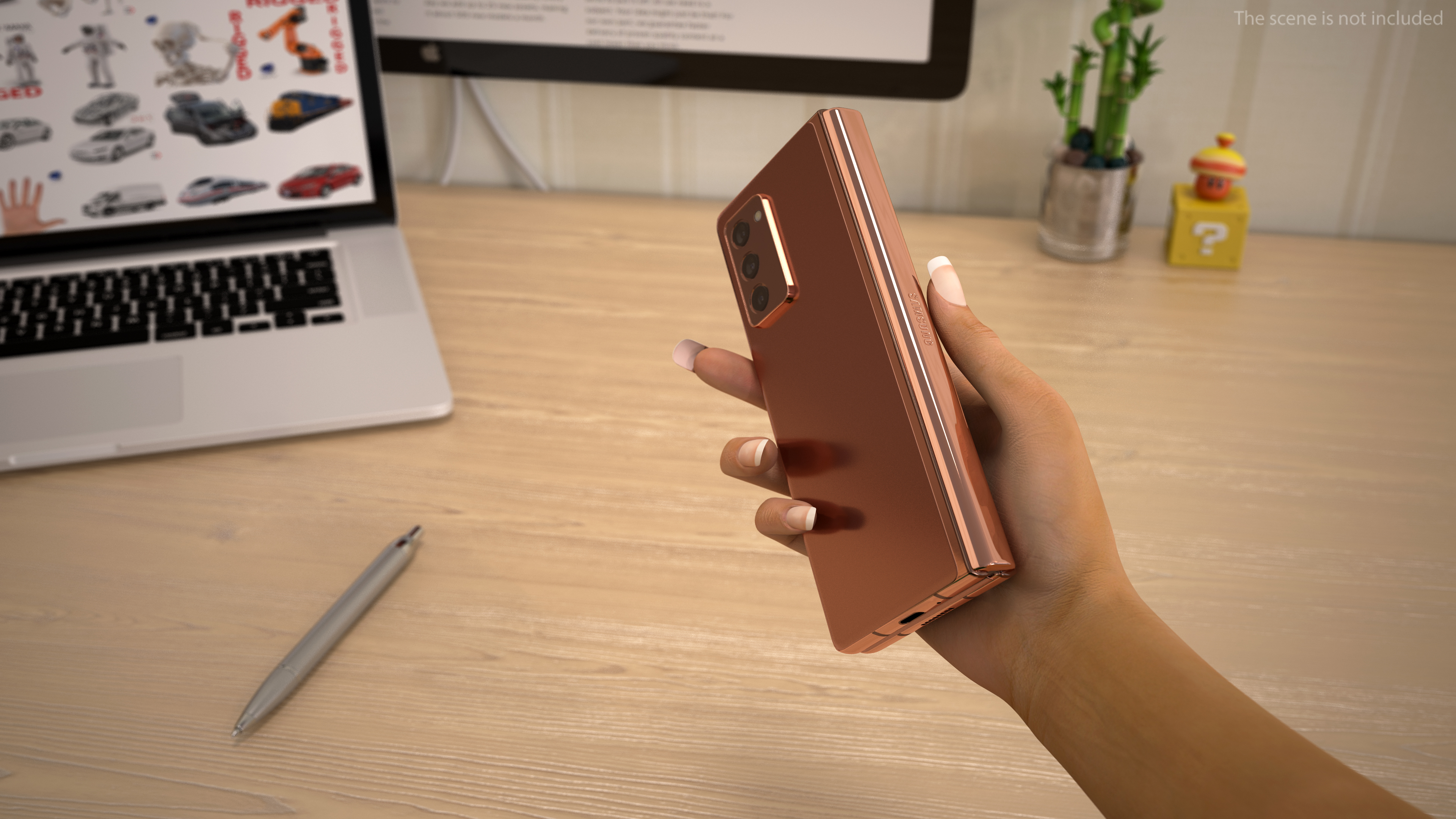 3D model Samsung Z Fold 2 Bronze Closed