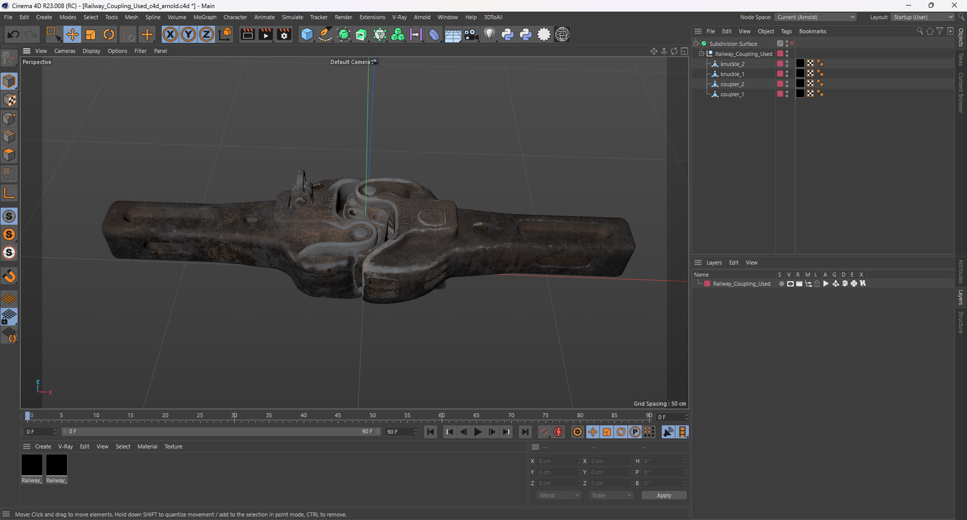 3D Railway Coupling Used