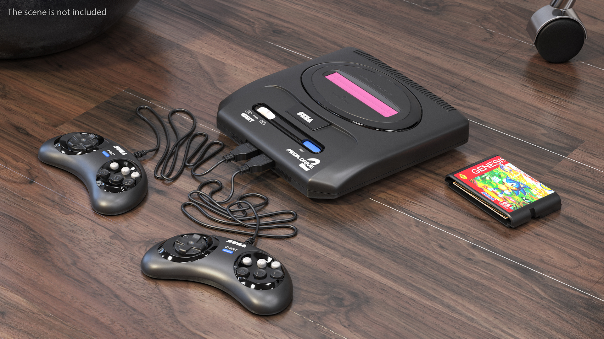 3D model Sega Mega Drive 2 with Cartridge Sonic 3