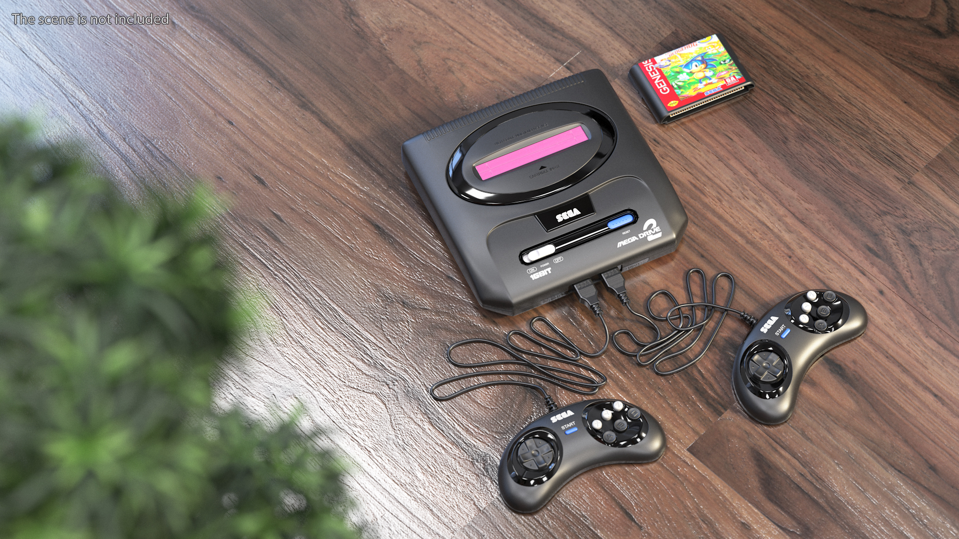 3D model Sega Mega Drive 2 with Cartridge Sonic 3