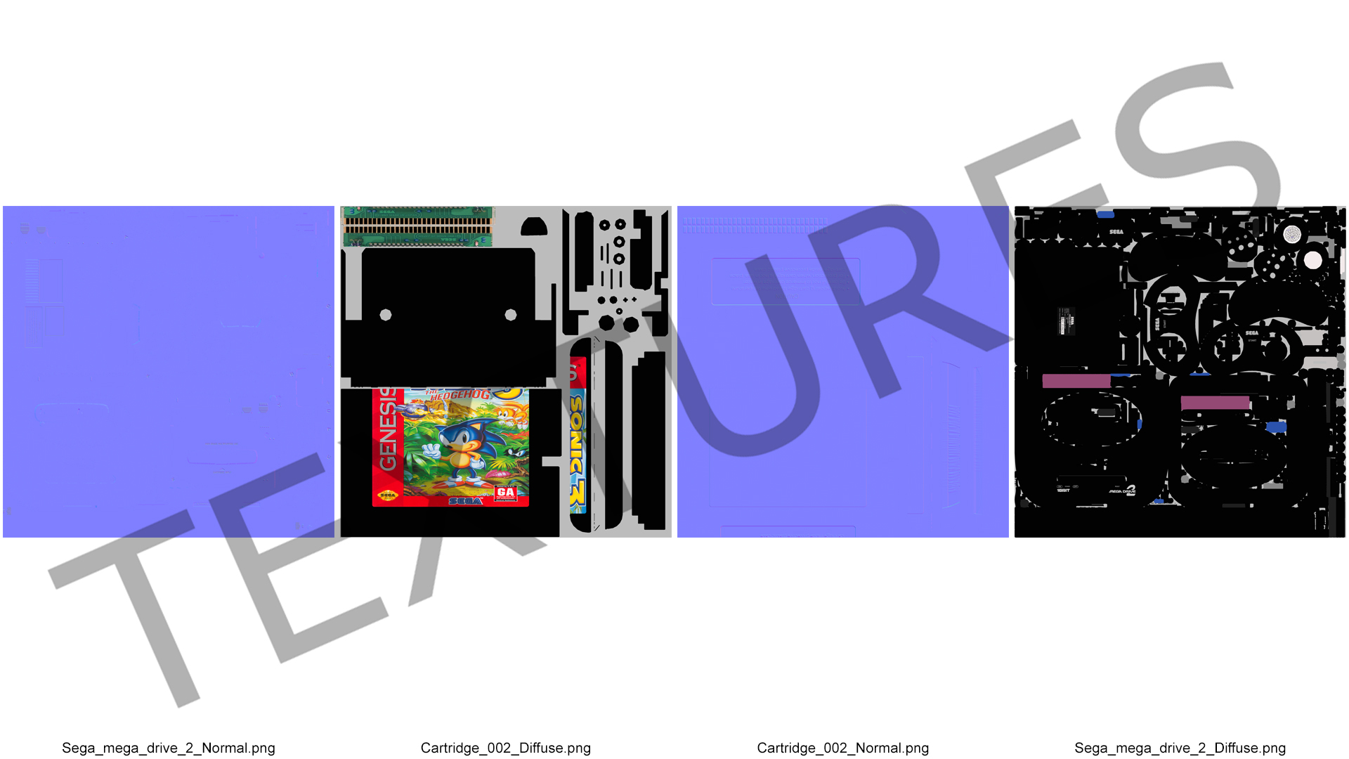 3D model Sega Mega Drive 2 with Cartridge Sonic 3