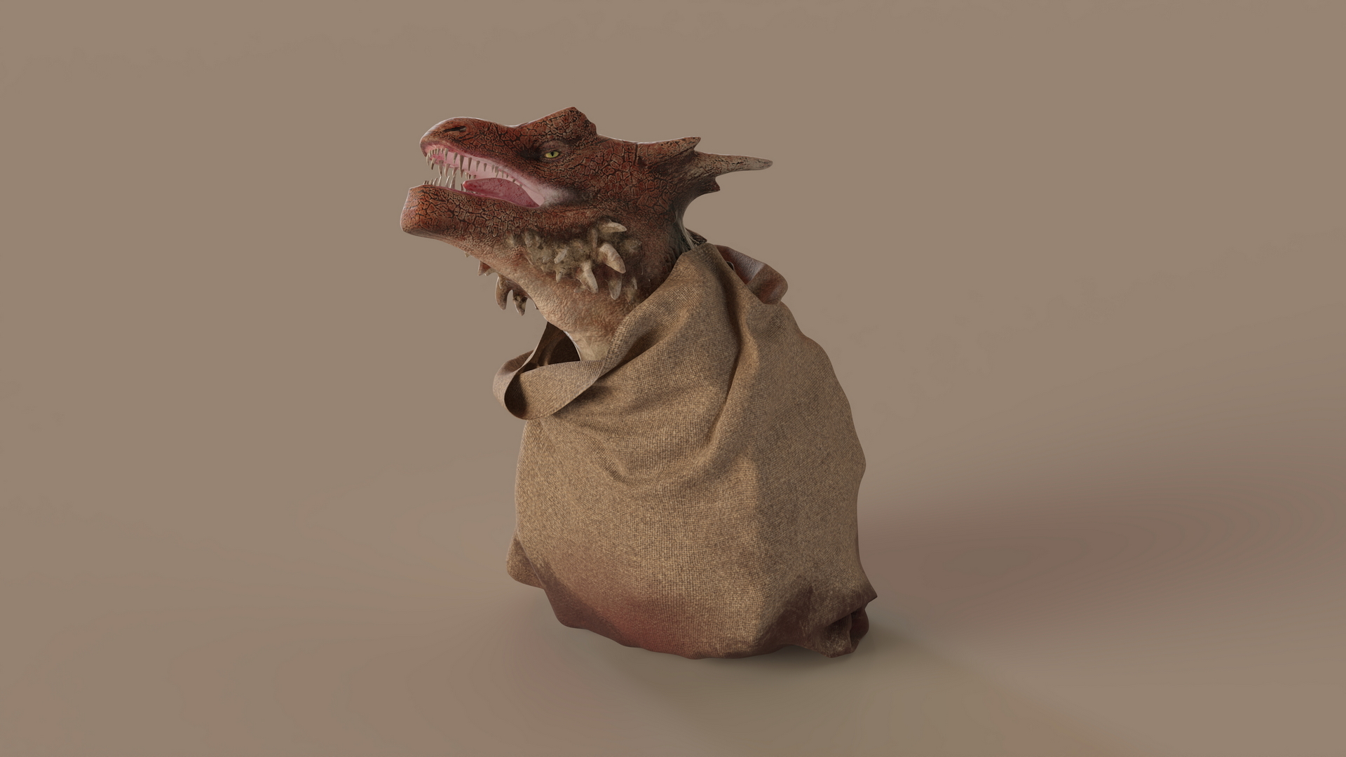 3D Dragon Head in Bag model