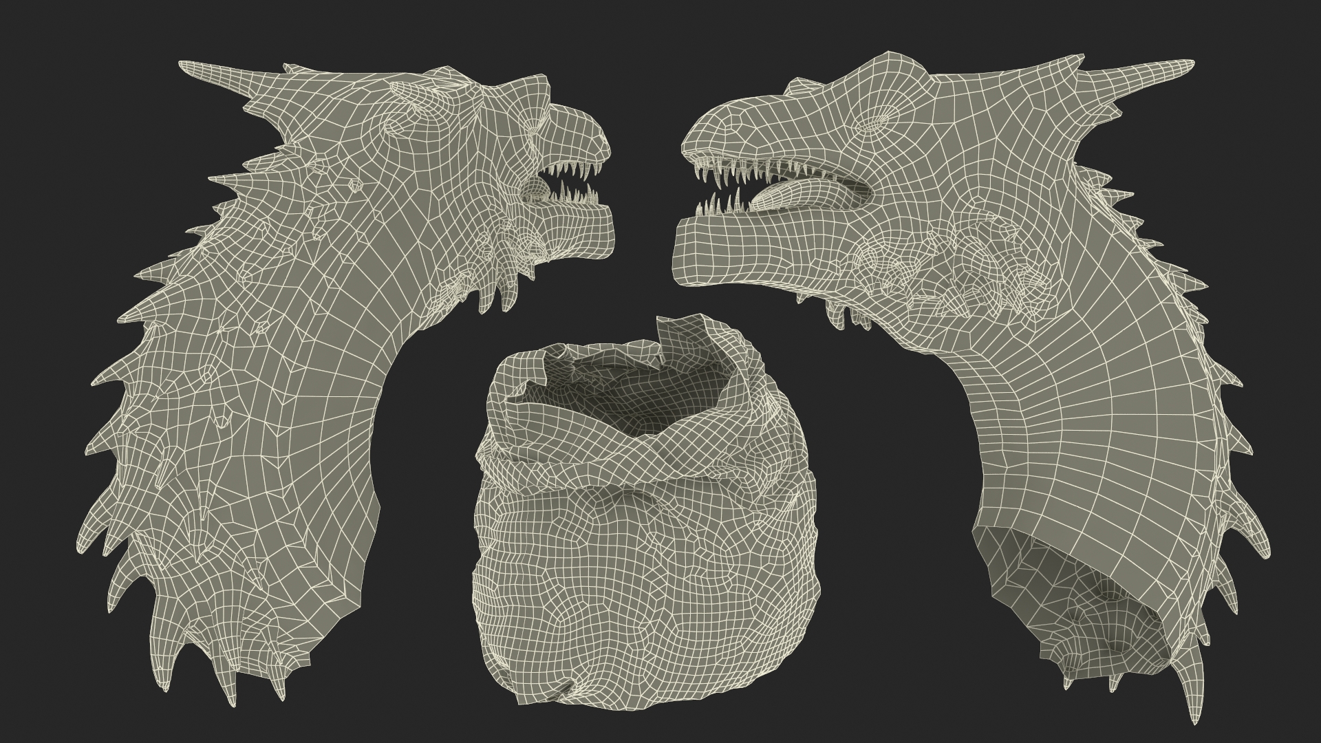 3D Dragon Head in Bag model