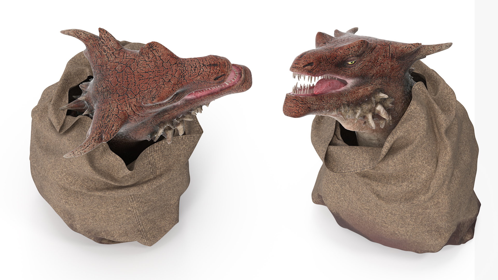 3D Dragon Head in Bag model