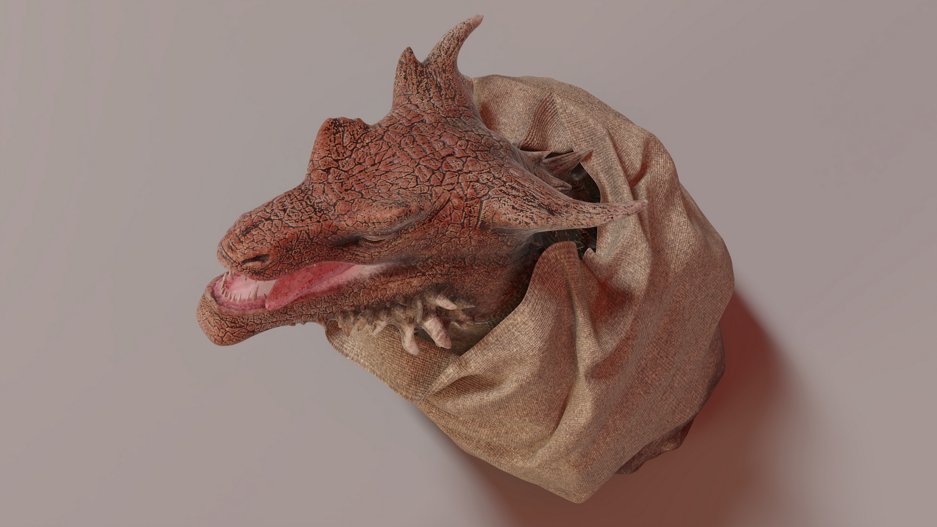 3D Dragon Head in Bag model