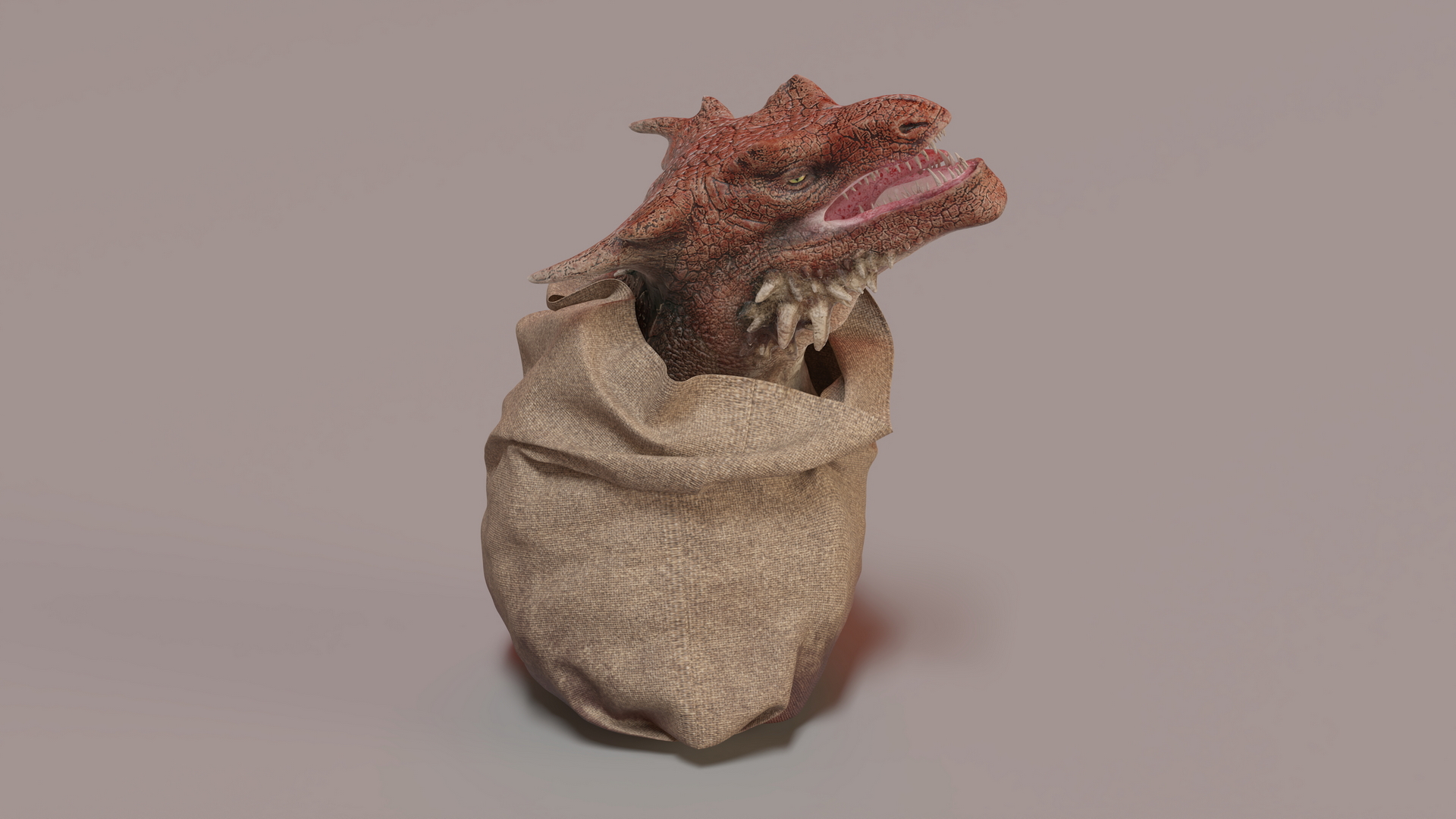 3D Dragon Head in Bag model