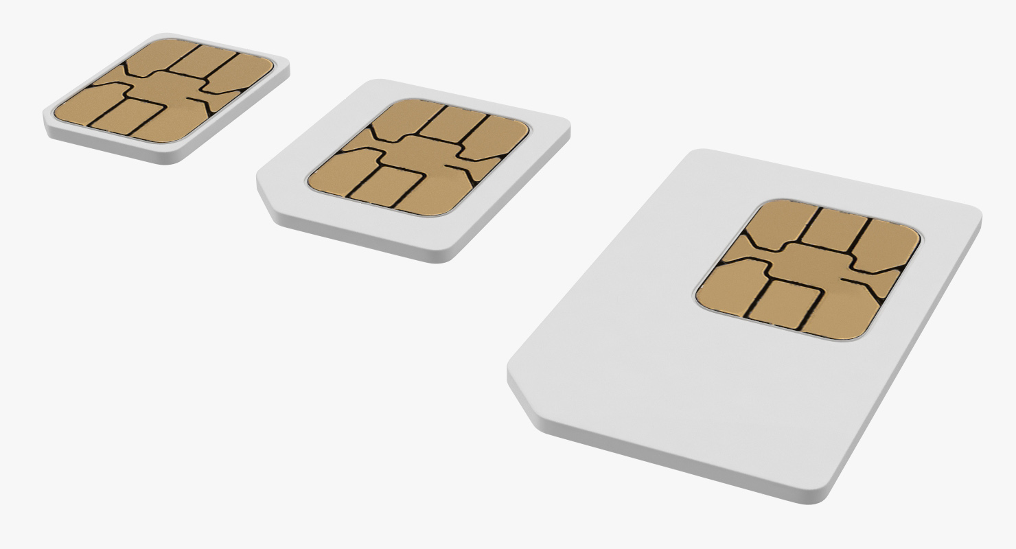 3D Different Sizes Sim Cards Generic model