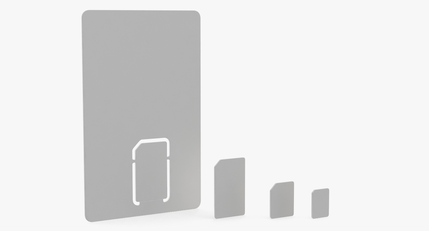 3D Different Sizes Sim Cards Generic model